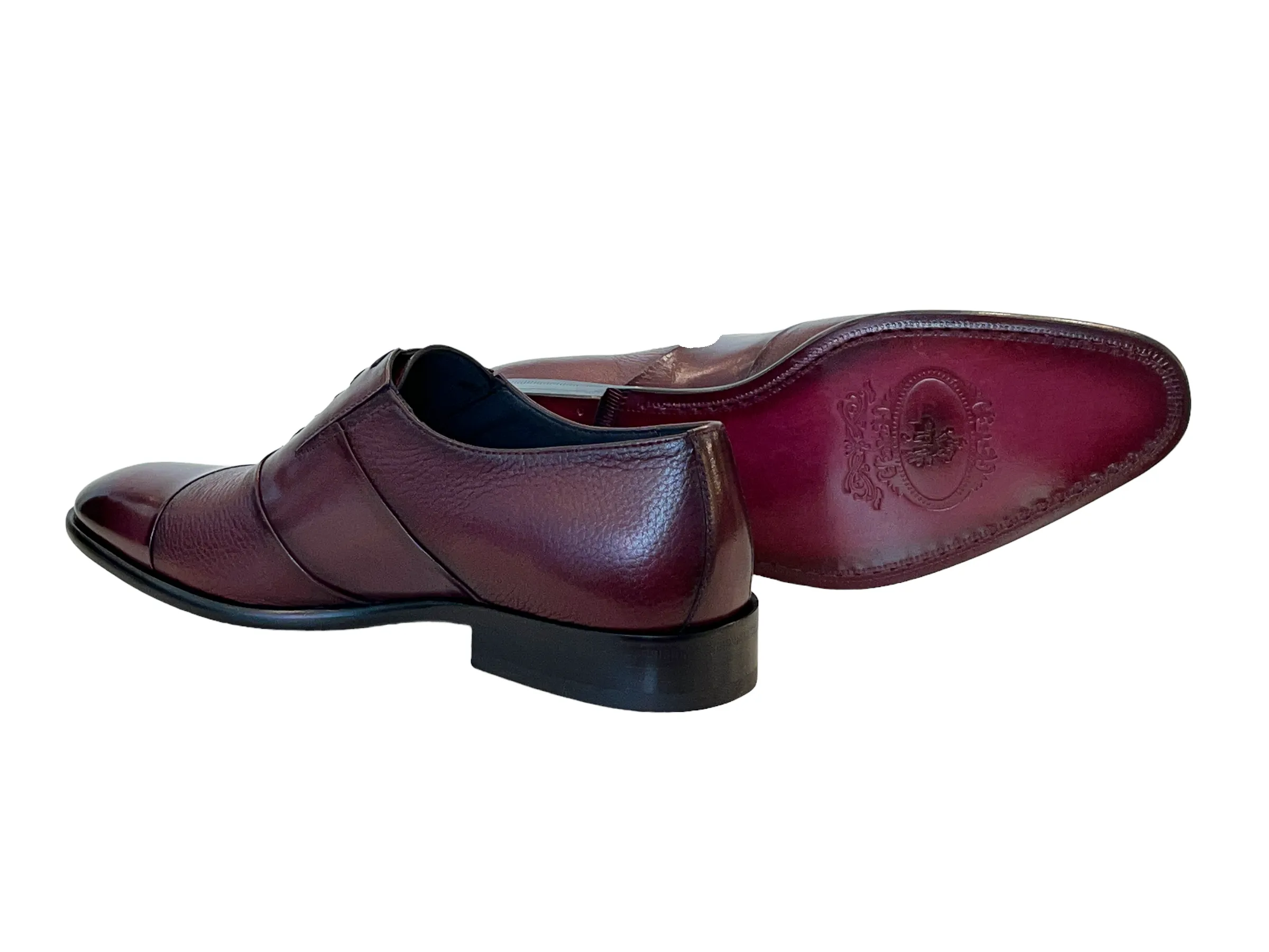 C0142-5691 Cap Toe Tie-less deer skin- Burgundy sold by Alberto Nardoni product image thumbnail 3