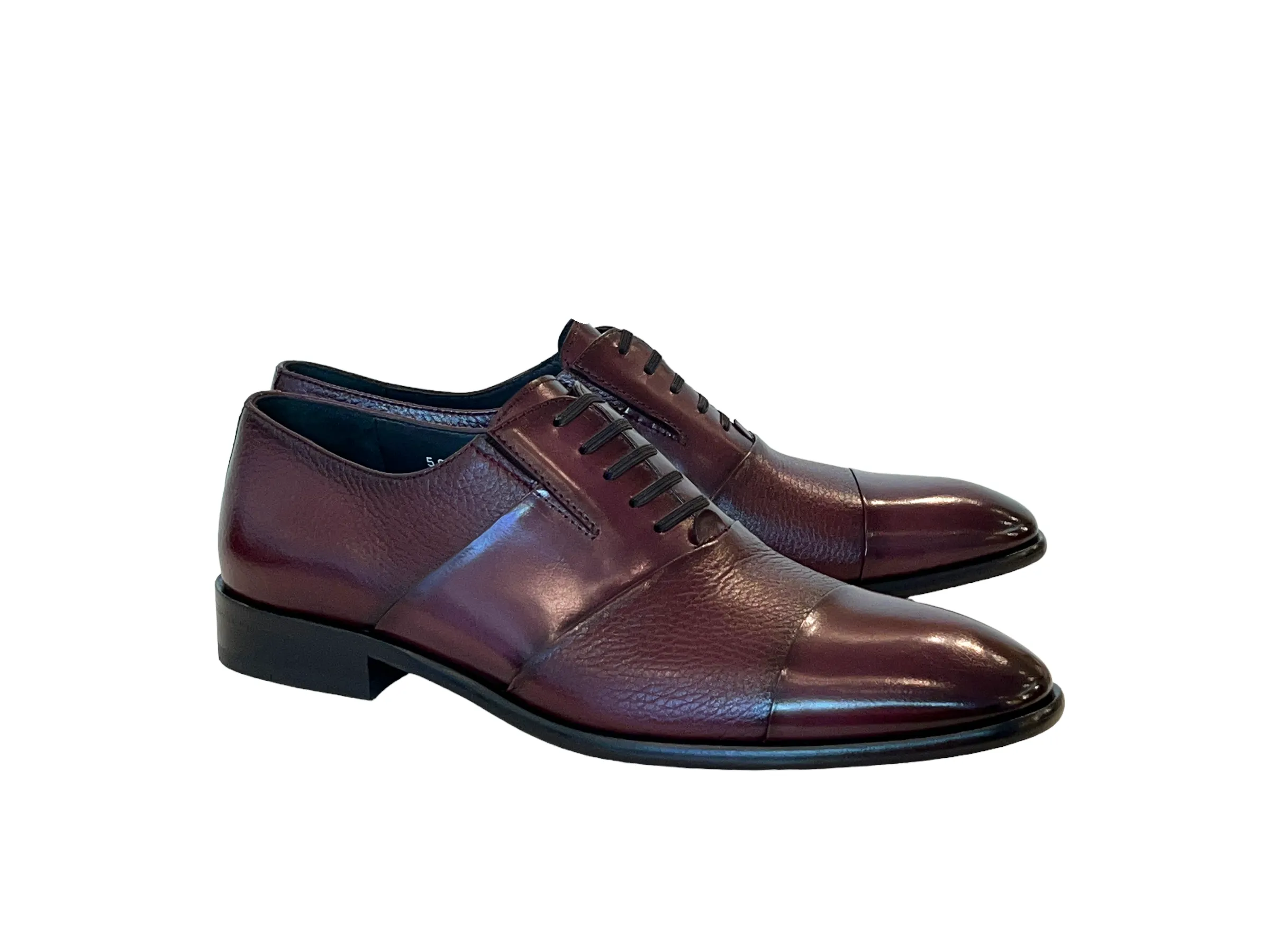 C0142-5691 Cap Toe Tie-less deer skin- Burgundy sold by Alberto Nardoni