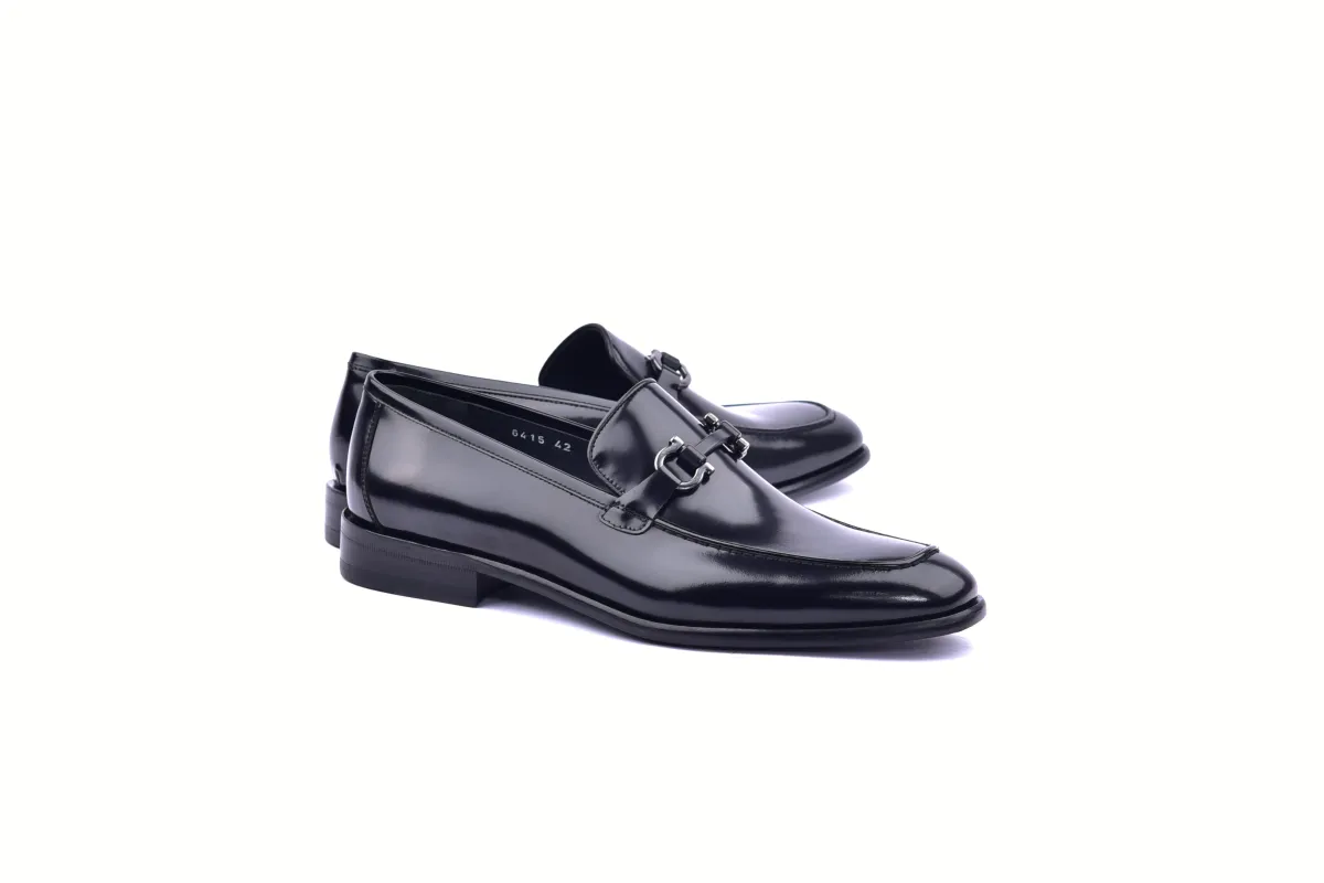 C043-6415 Lux Calf Buckle Loafer- Black sold by Alberto Nardoni