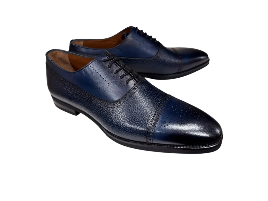 P0005228 -Lord -Cap toe Perforated -Navy sold by Alberto Nardoni
