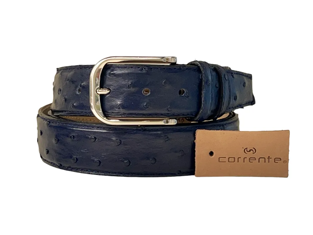 CBelt -Genuine Ostrich  Belt- Navy sold by Alberto Nardoni