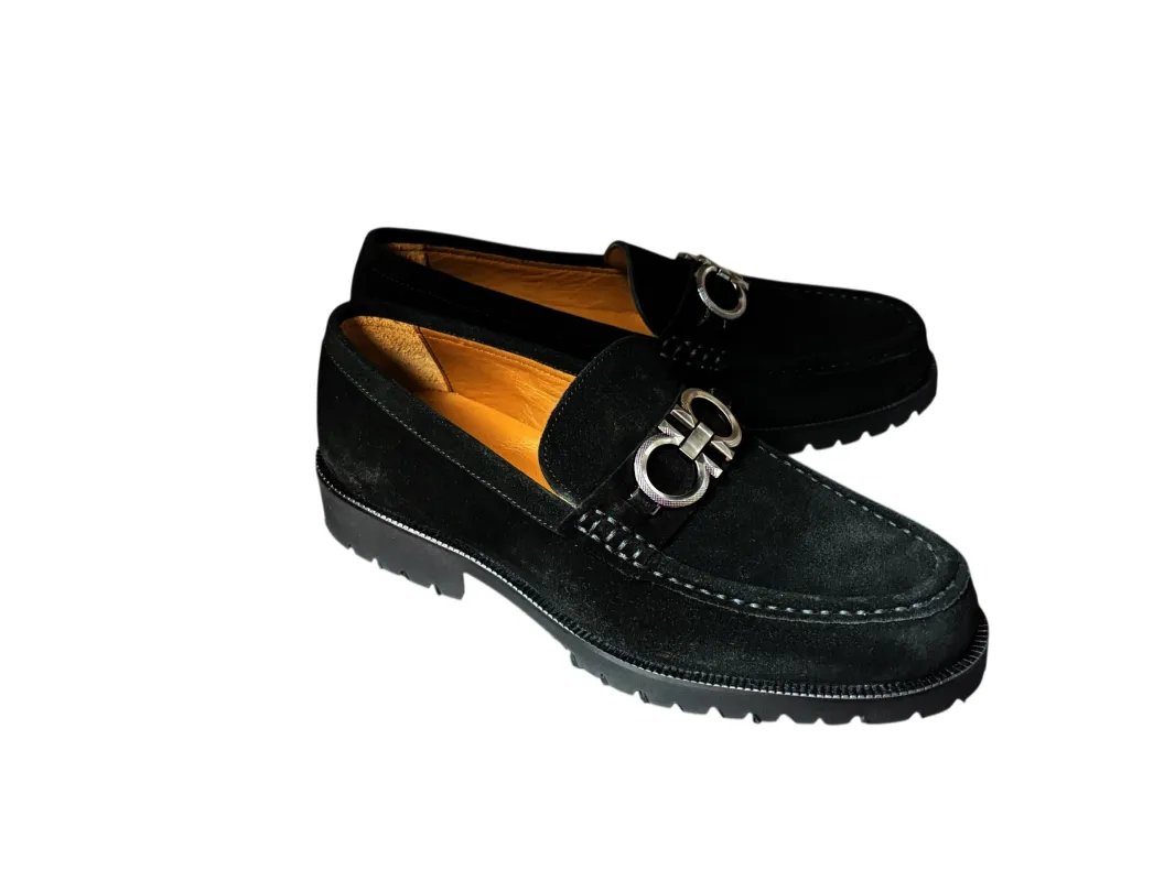 P041 Newport- Black Bit Suede Loafer sold by Alberto Nardoni