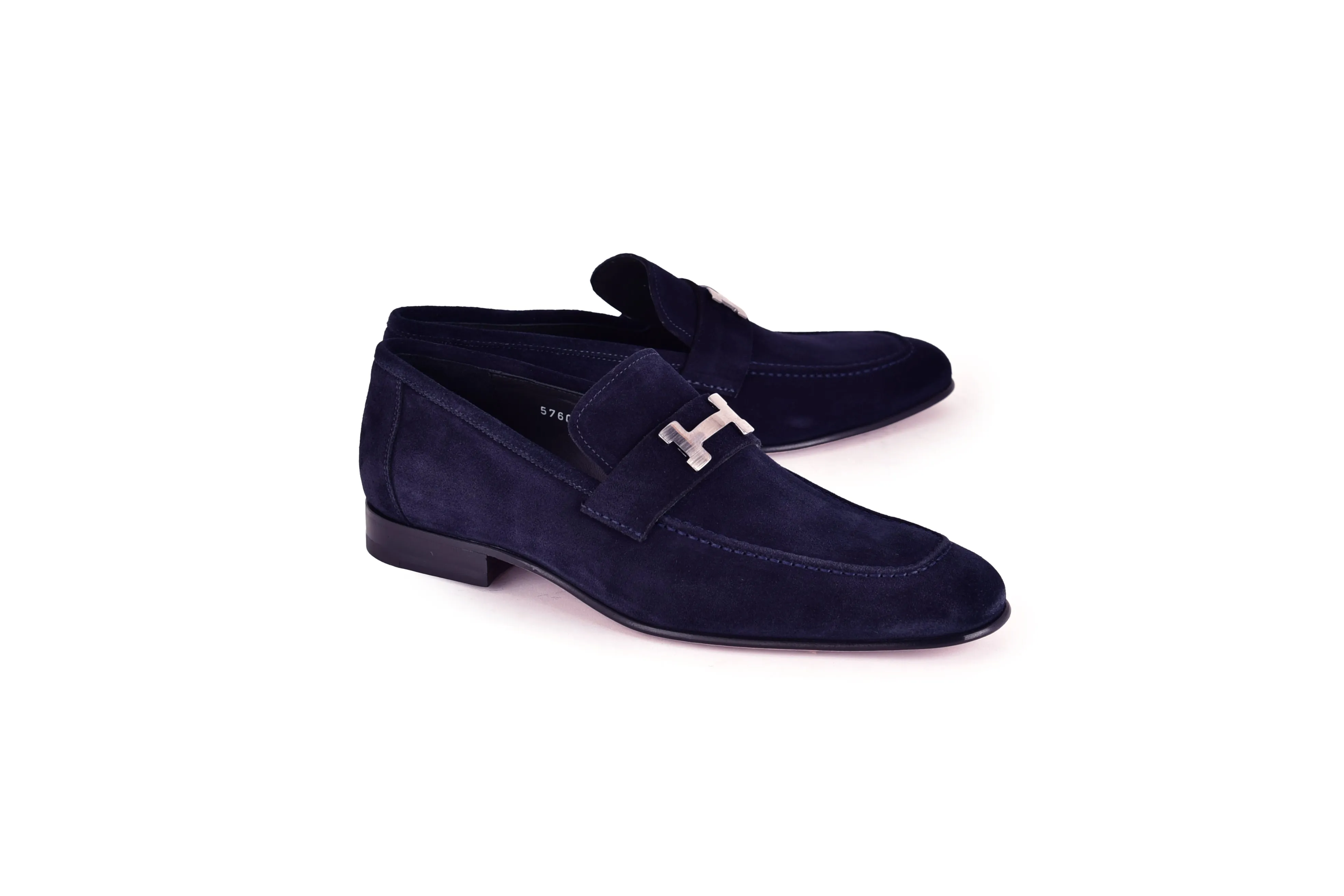 C02005-5760S H buckle Suede-Navy sold by Alberto Nardoni