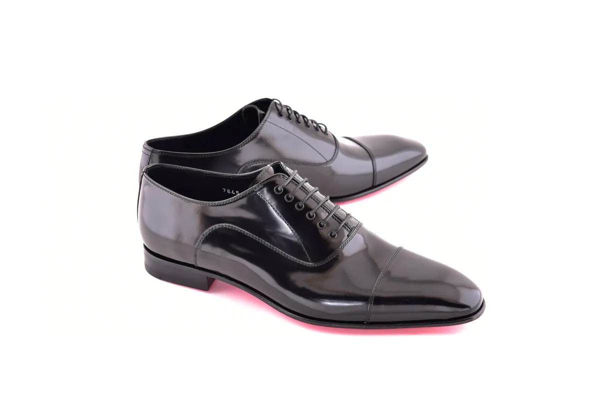 C0001100-7645 Cap toe lace up-Black Luxe leather sold by Alberto Nardoni