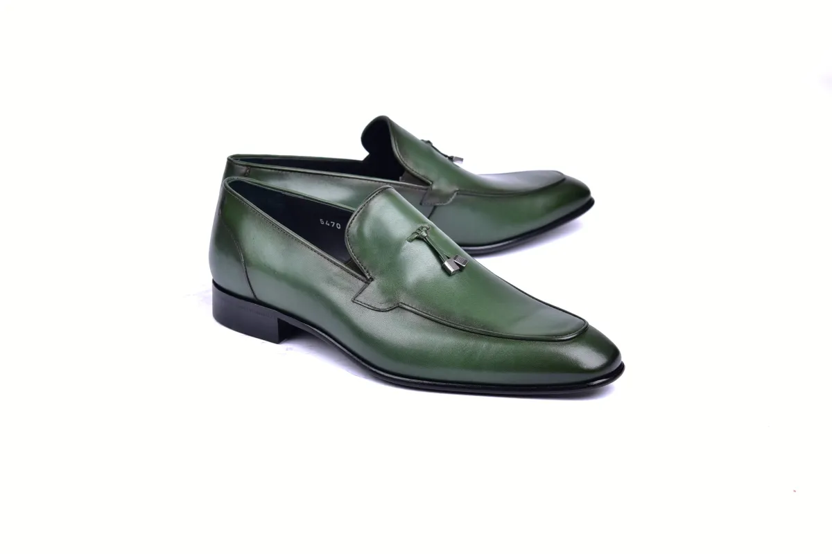 C09902-5470HS Tassel Loafer-Green sold by Alberto Nardoni