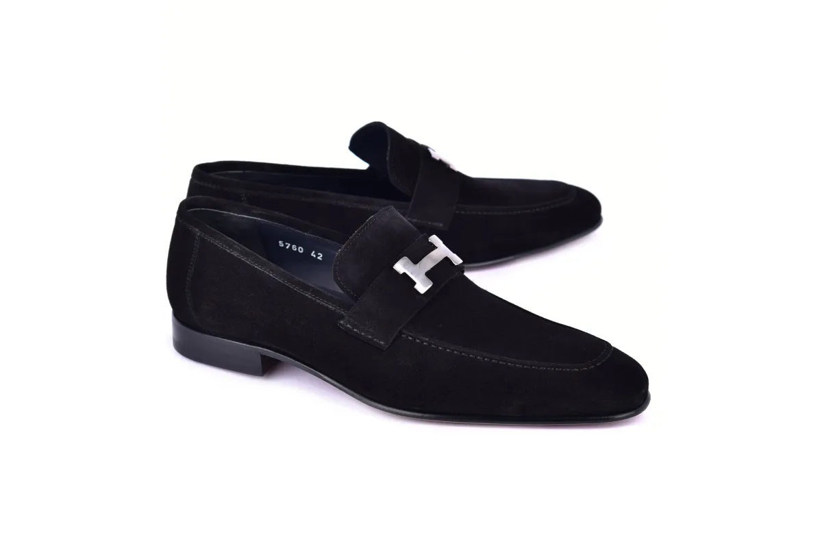 C02003-5760S H buckle Suede-Black sold by Alberto Nardoni