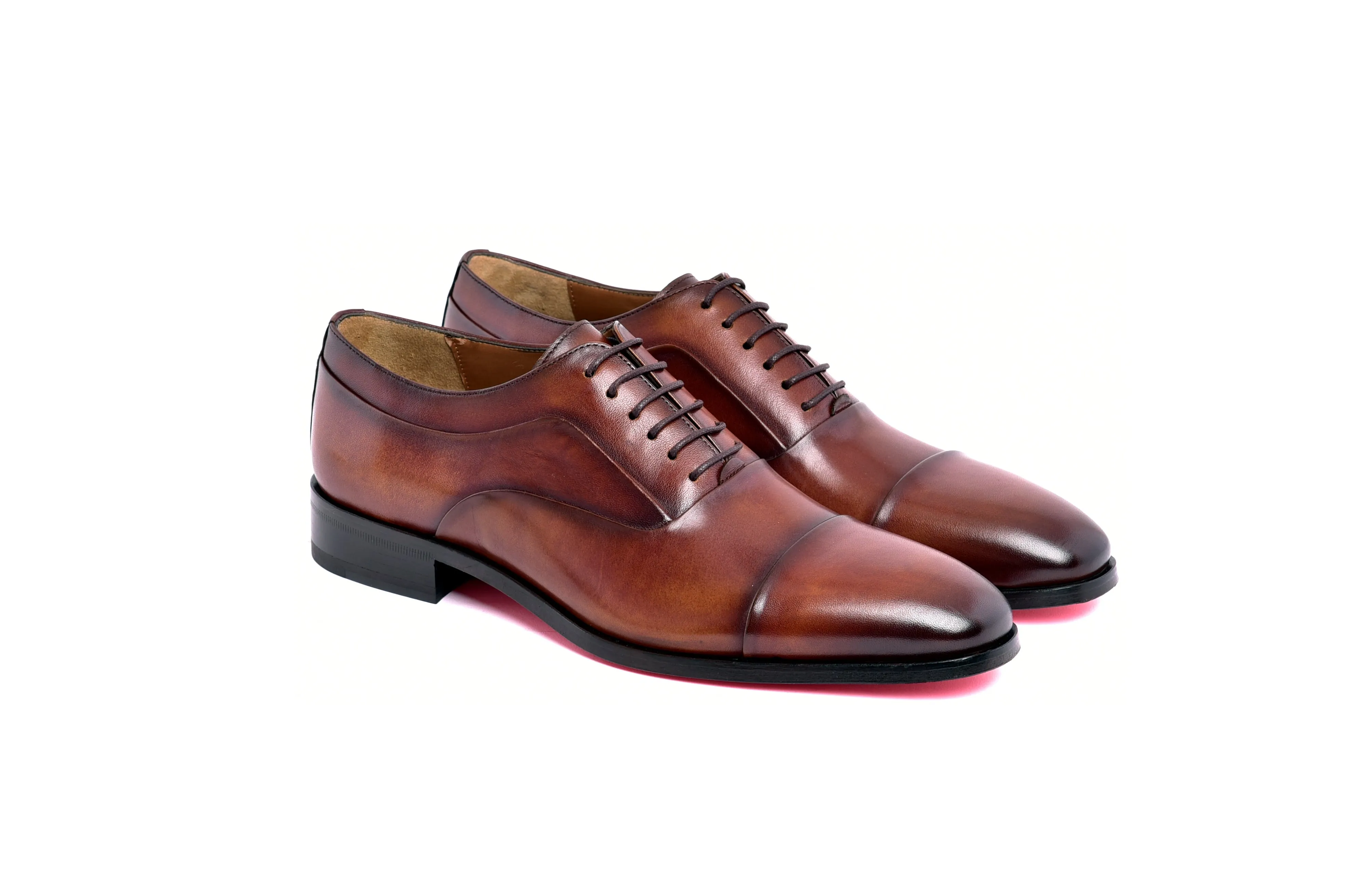 C0001106-6694 Cap toe lace up-Tan sold by Alberto Nardoni