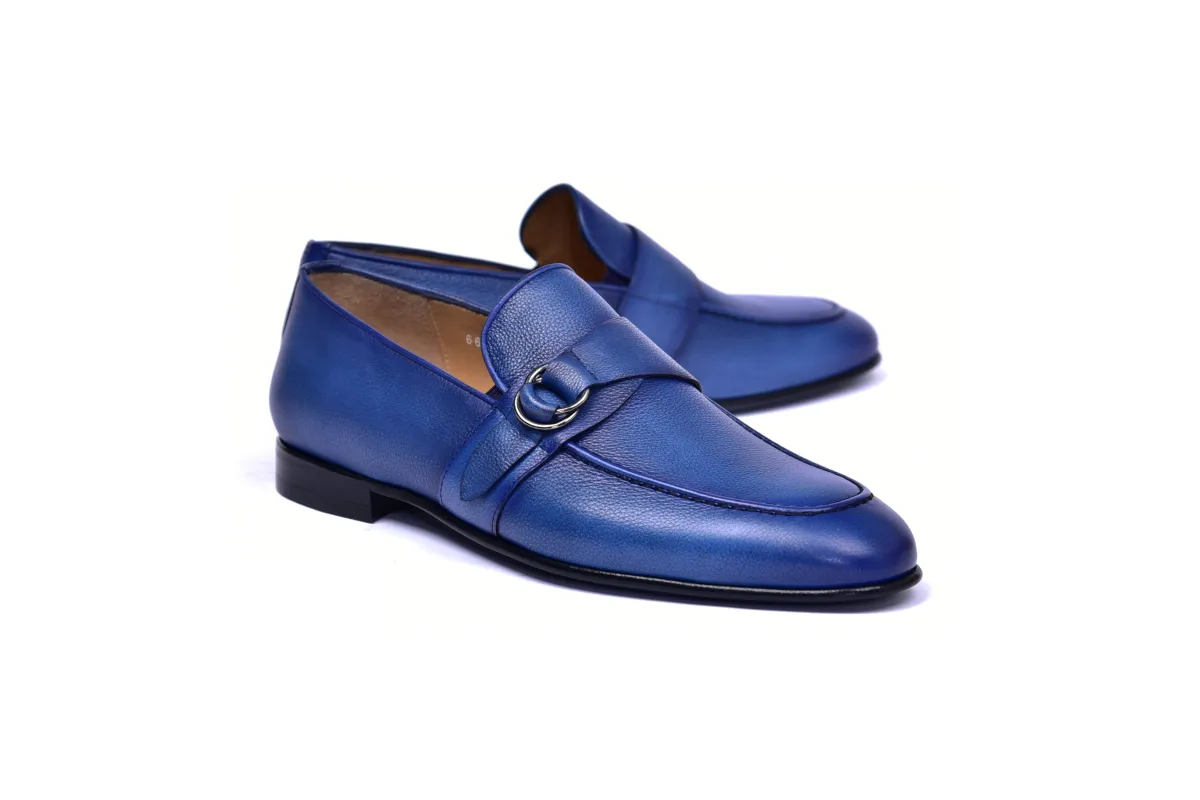 C0010- 6628 Side Buckle Loafer -Blue sold by Alberto Nardoni