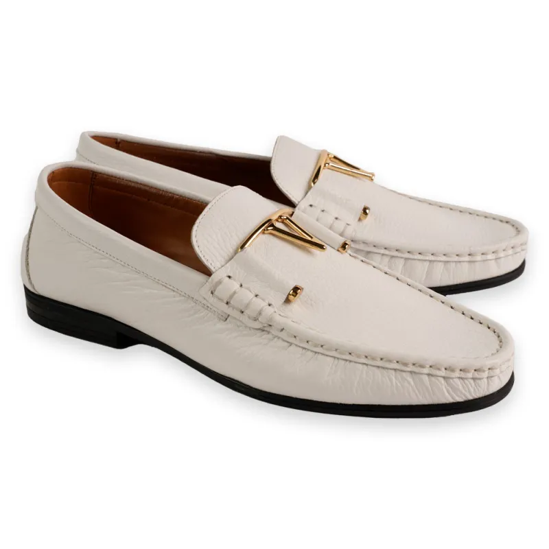 P0215-3218 Deer V buckle - White sold by Alberto Nardoni