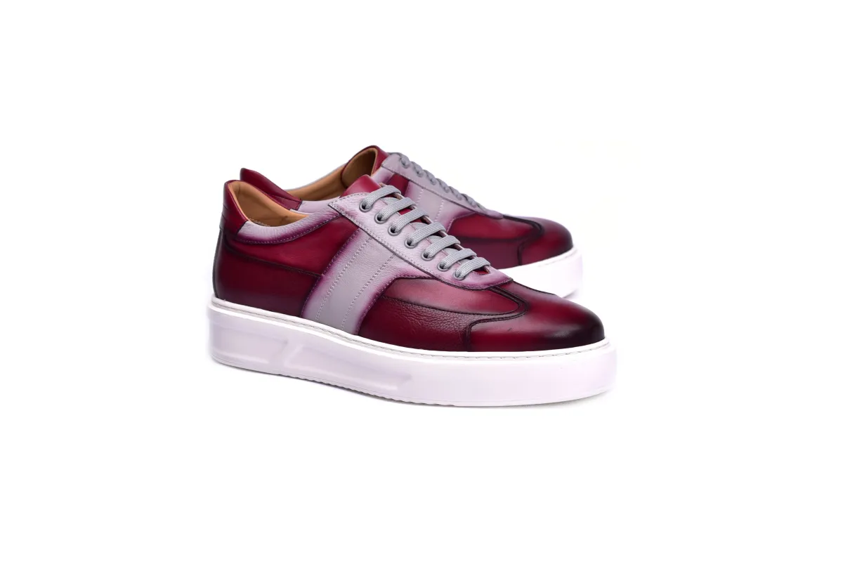 C001301-5769 Fashion Sneaker- Burgundy sold by Alberto Nardoni