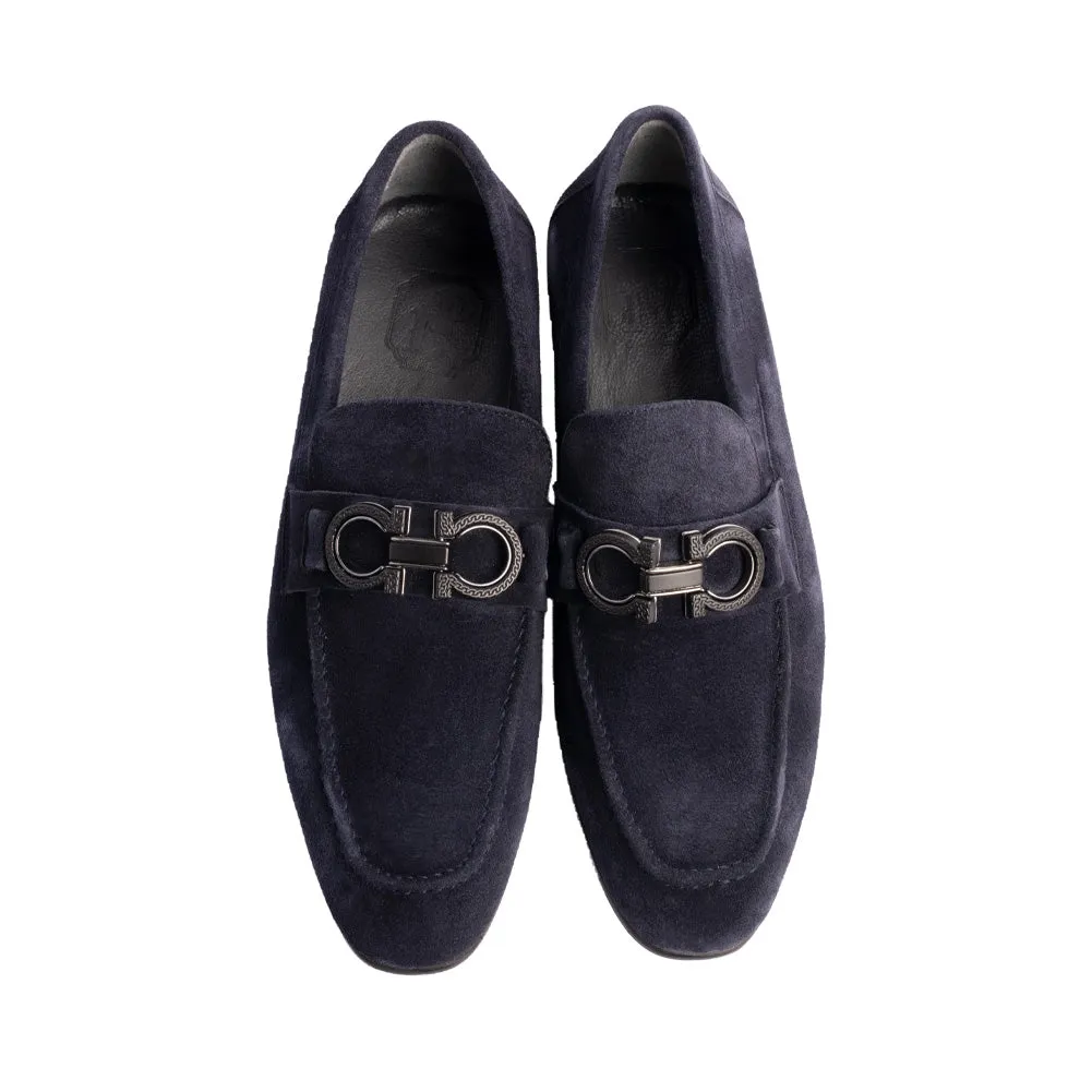P00073 Chello- Buckle Loafer- Navy suede sold by Alberto Nardoni product image thumbnail 4