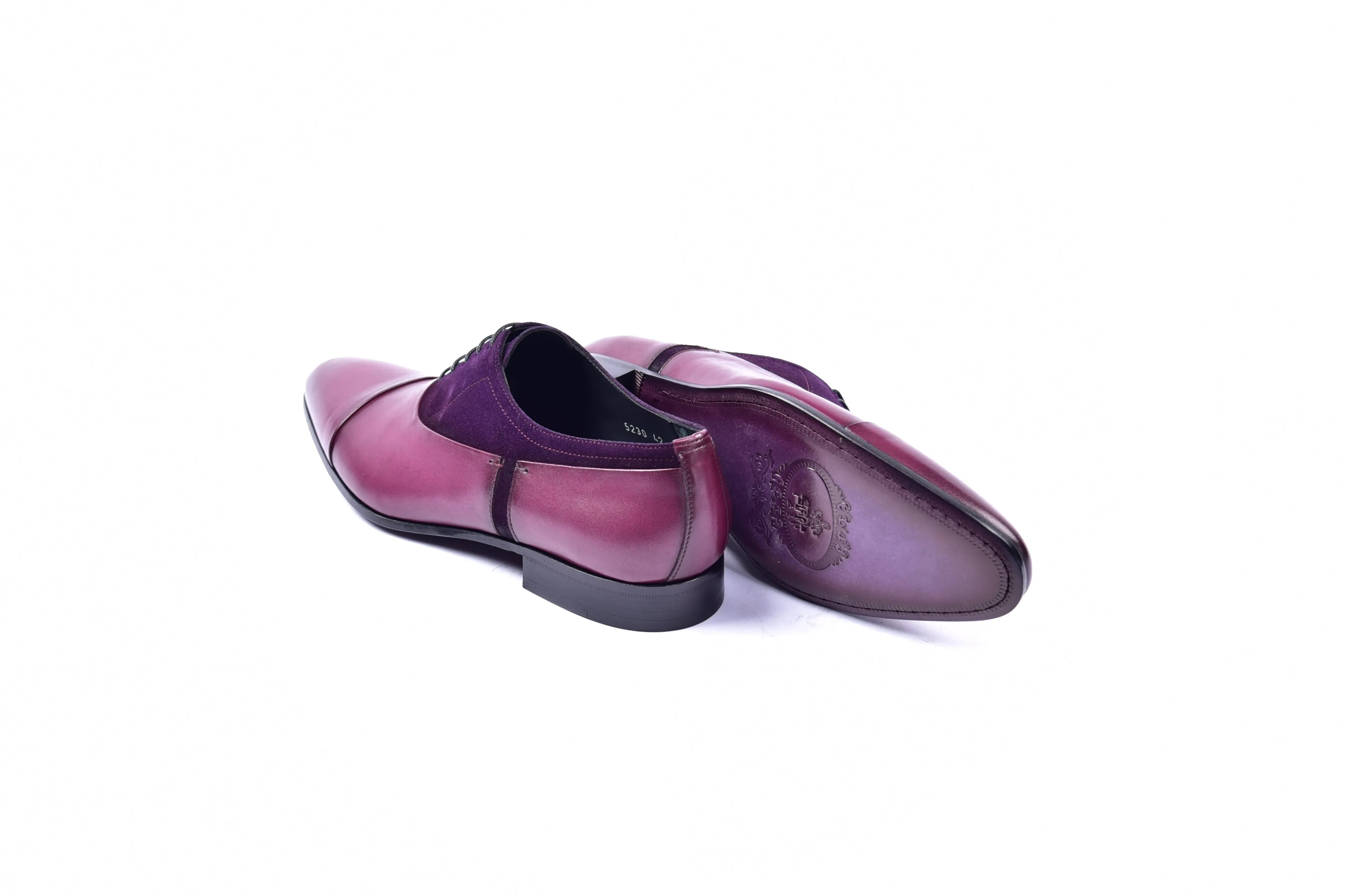 C0014042-5230 Plain toe lace up with suede vamp -Purple sold by Alberto Nardoni product image thumbnail 4