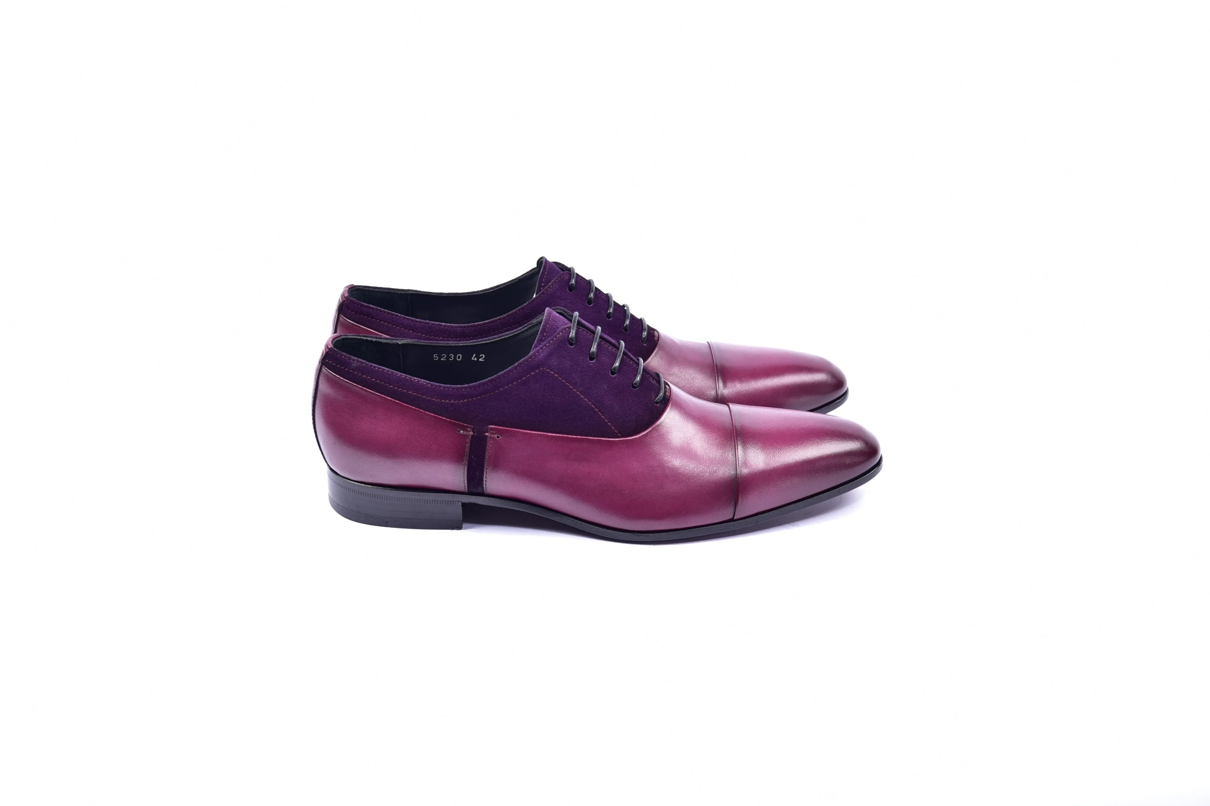 C0014042-5230 Plain toe lace up with suede vamp -Purple sold by Alberto Nardoni product image thumbnail 2