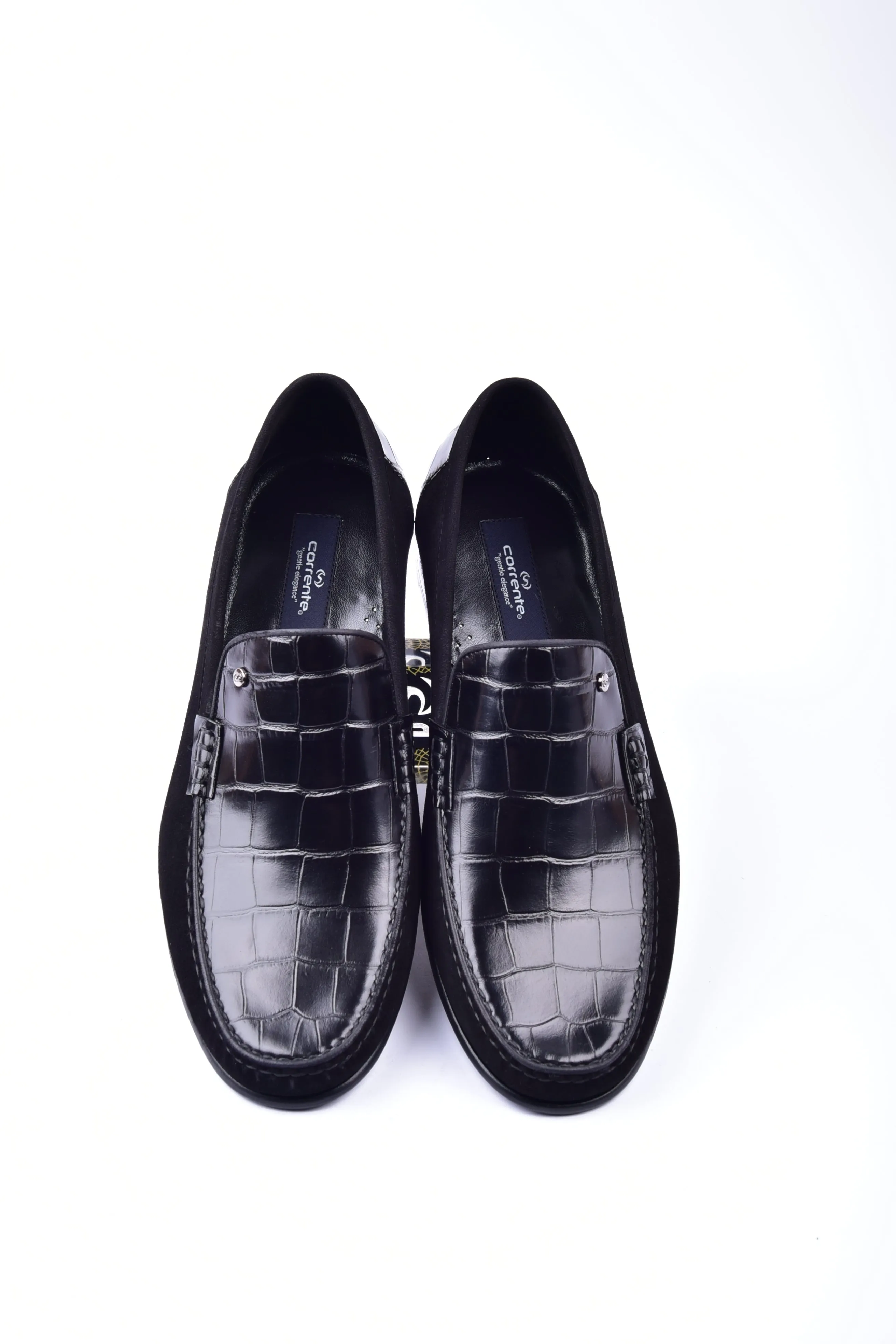 C0014057-3898C Suede And Croco print vamp-Black sold by Alberto Nardoni product image thumbnail 3