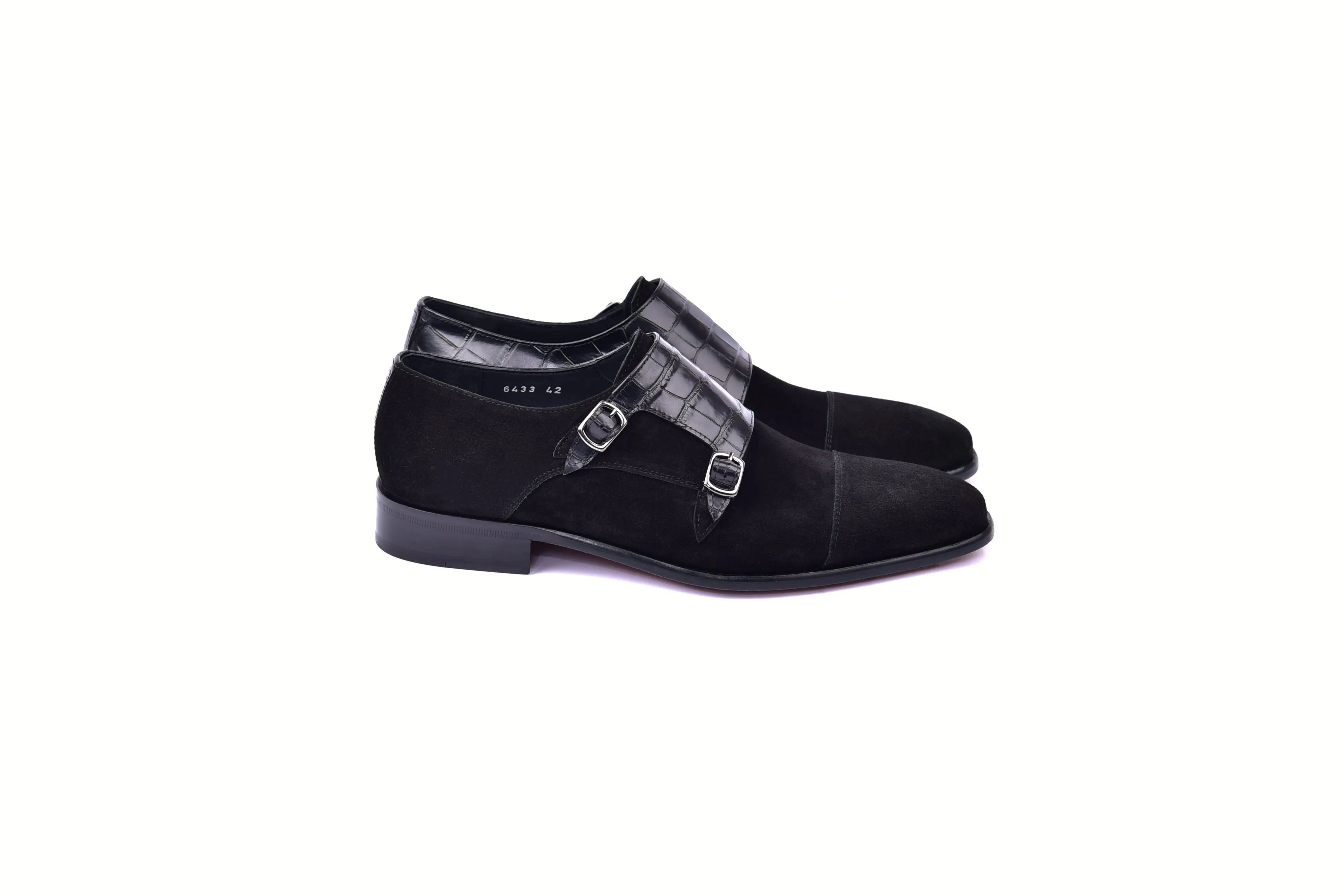 C00017-6433 Cap toe Monk strap-Black Suede sold by Alberto Nardoni product image thumbnail 2