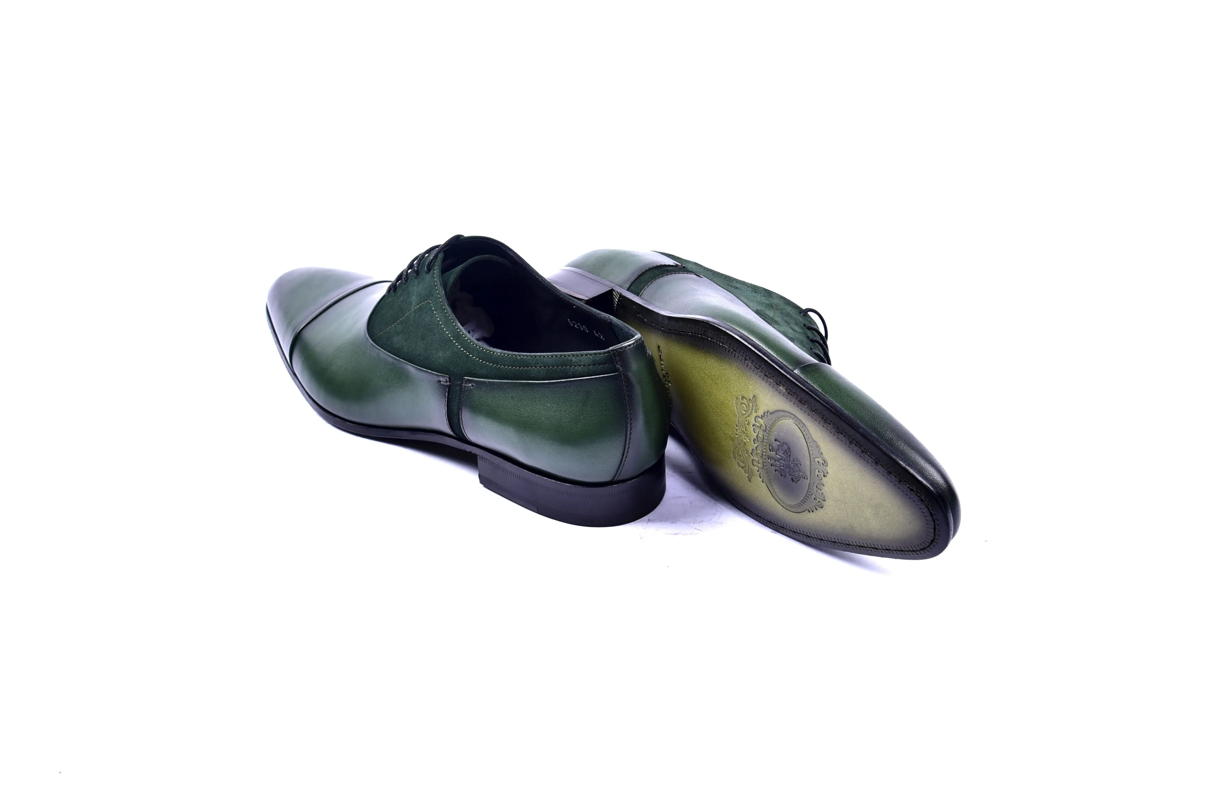 C0014040-5230 Plain toe lace up with suede vamp-Green sold by Alberto Nardoni product image thumbnail 3
