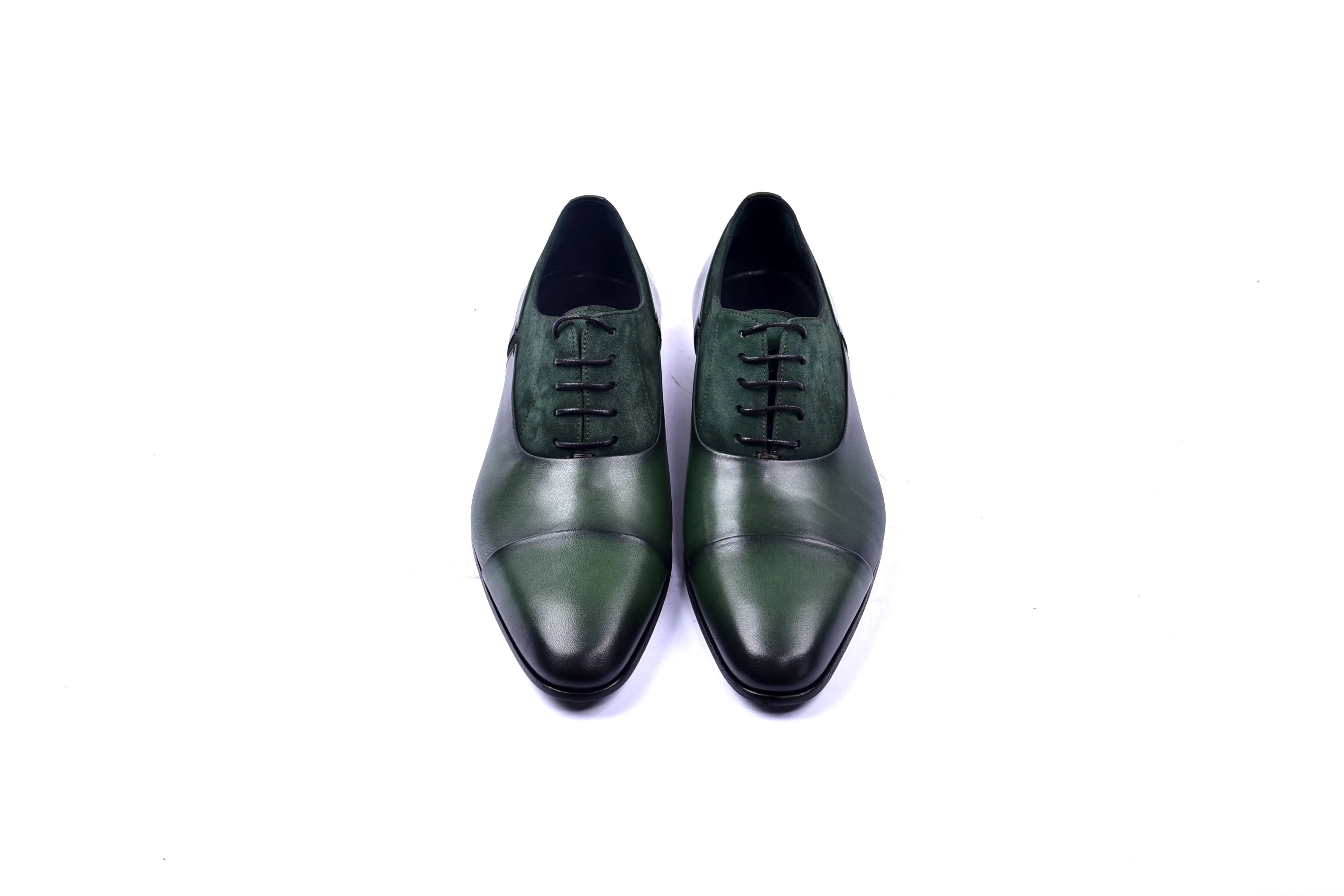 C0014040-5230 Plain toe lace up with suede vamp-Green sold by Alberto Nardoni product image thumbnail 4