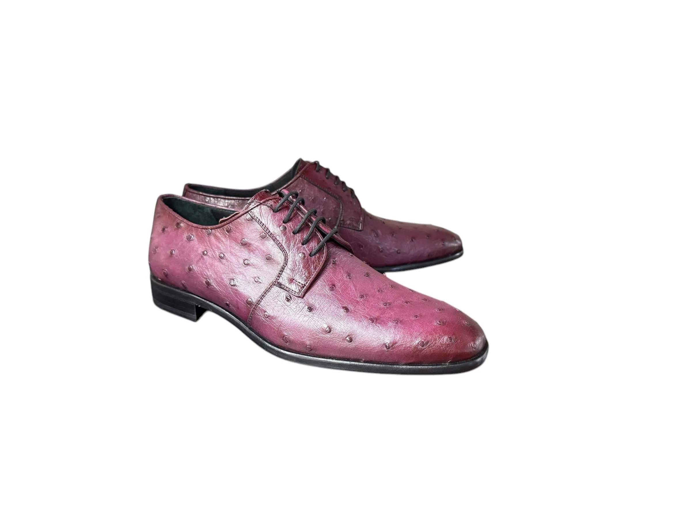C01503-6348 Genuine Ostrich Burgundy Lace up sold by Alberto Nardoni