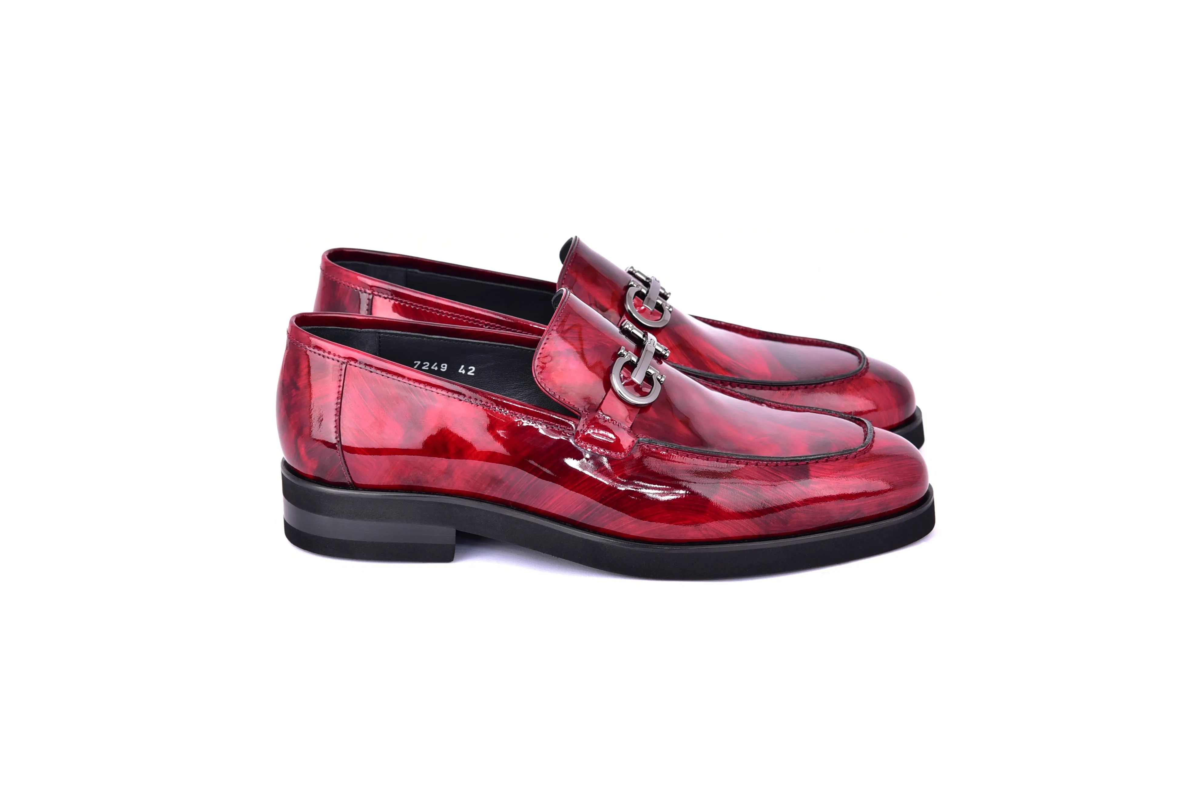 C0001206-7249 loafer with silver buckle-Marble Red sold by Alberto Nardoni product image thumbnail 2