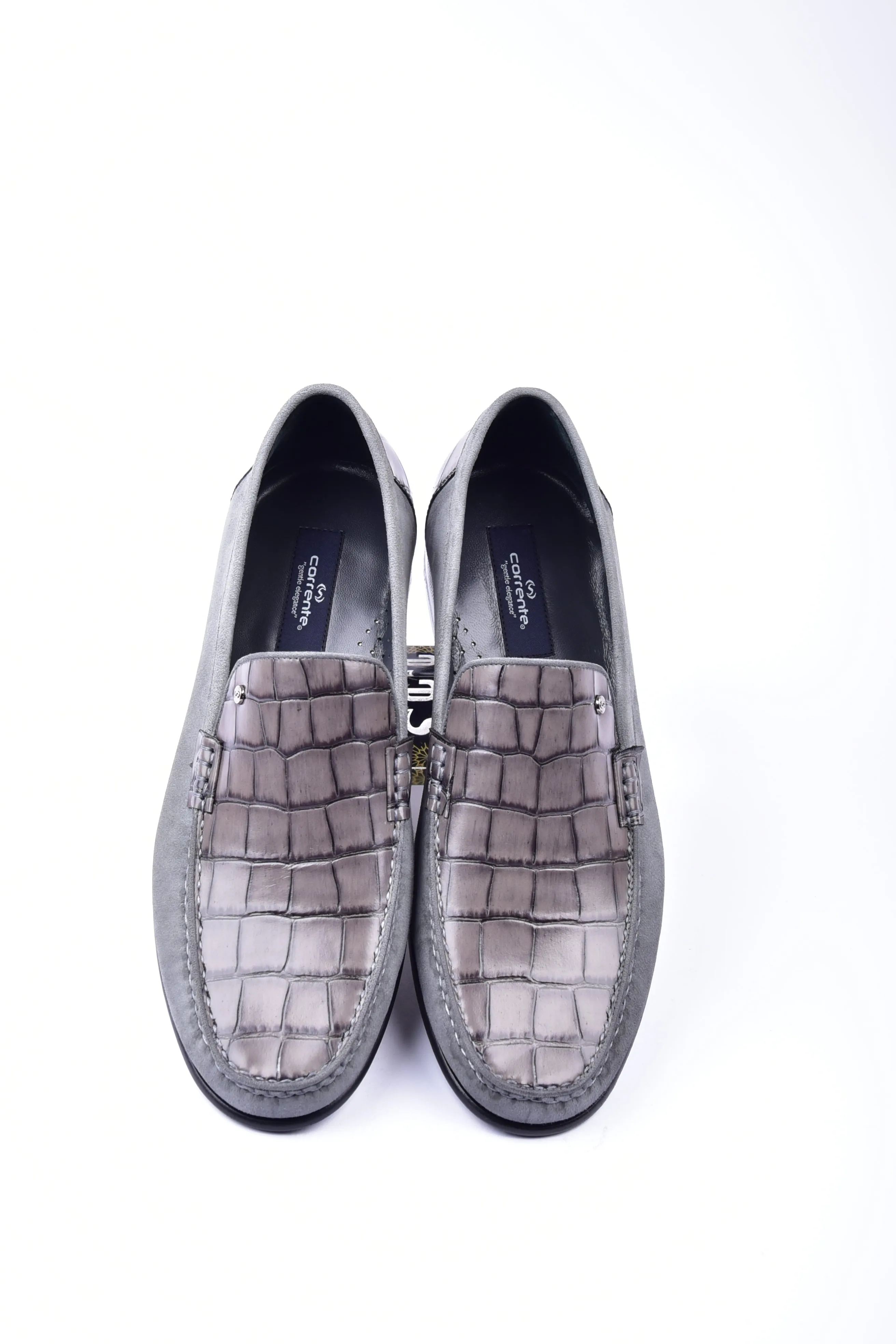 C0014056-3898C Suede And Croco print vamp-Grey sold by Alberto Nardoni product image thumbnail 4