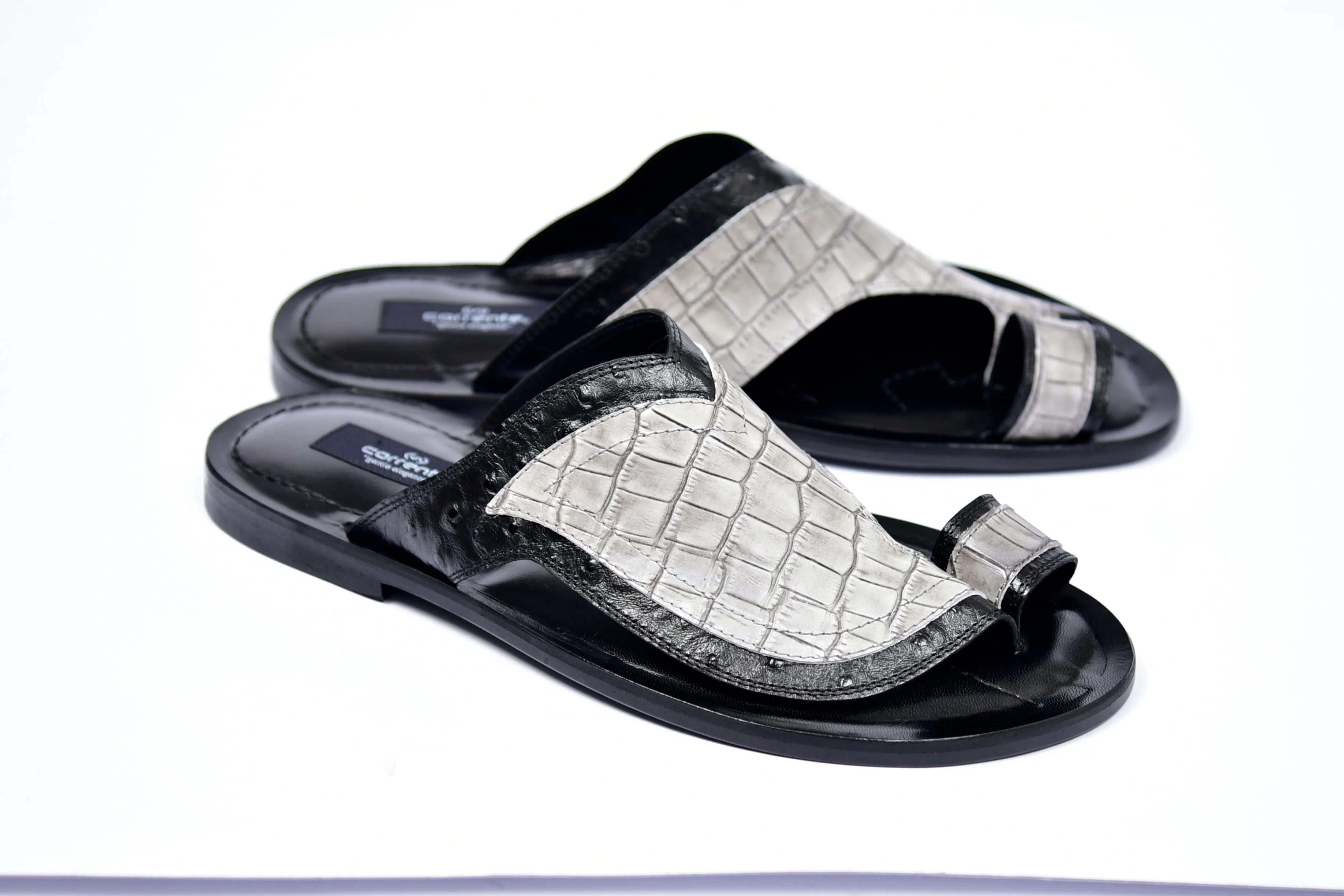 C0061-Corrente 5831 Sandal- Black-Grey sold by Alberto Nardoni