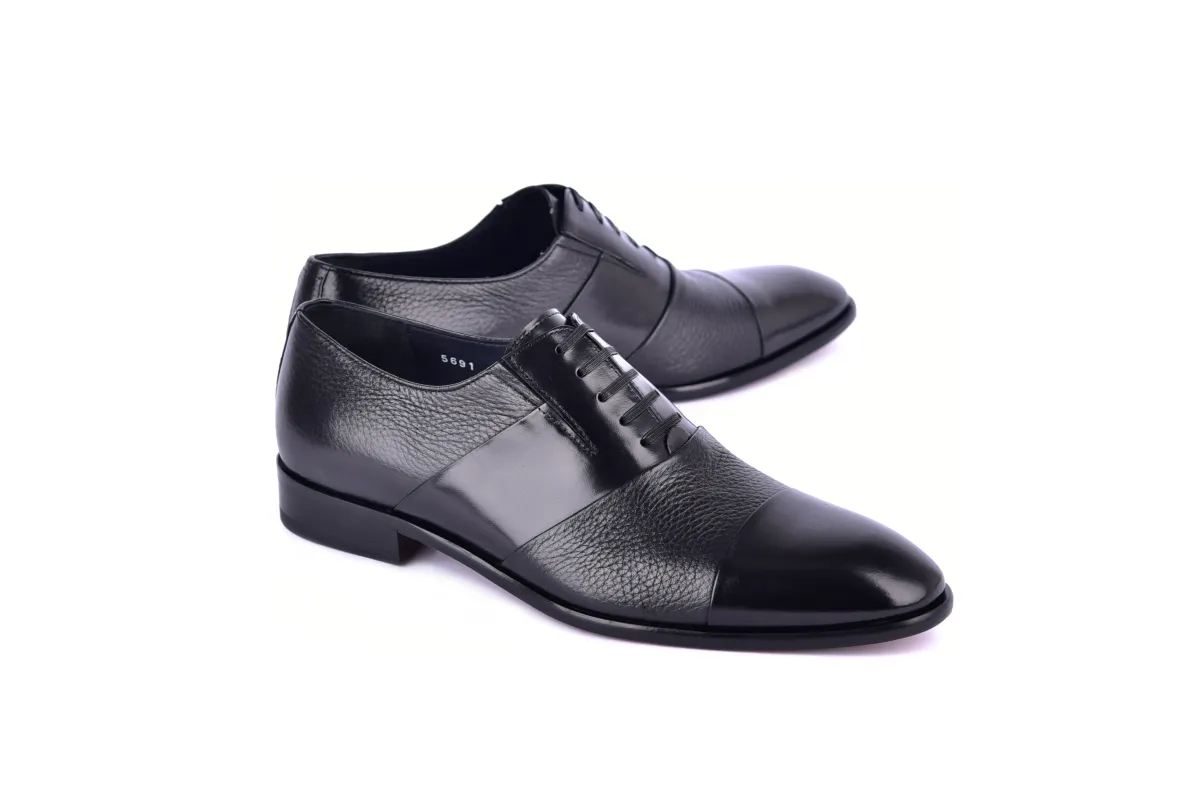 C0141-5691 Cap Toe Tie-less deer skin- Black sold by Alberto Nardoni