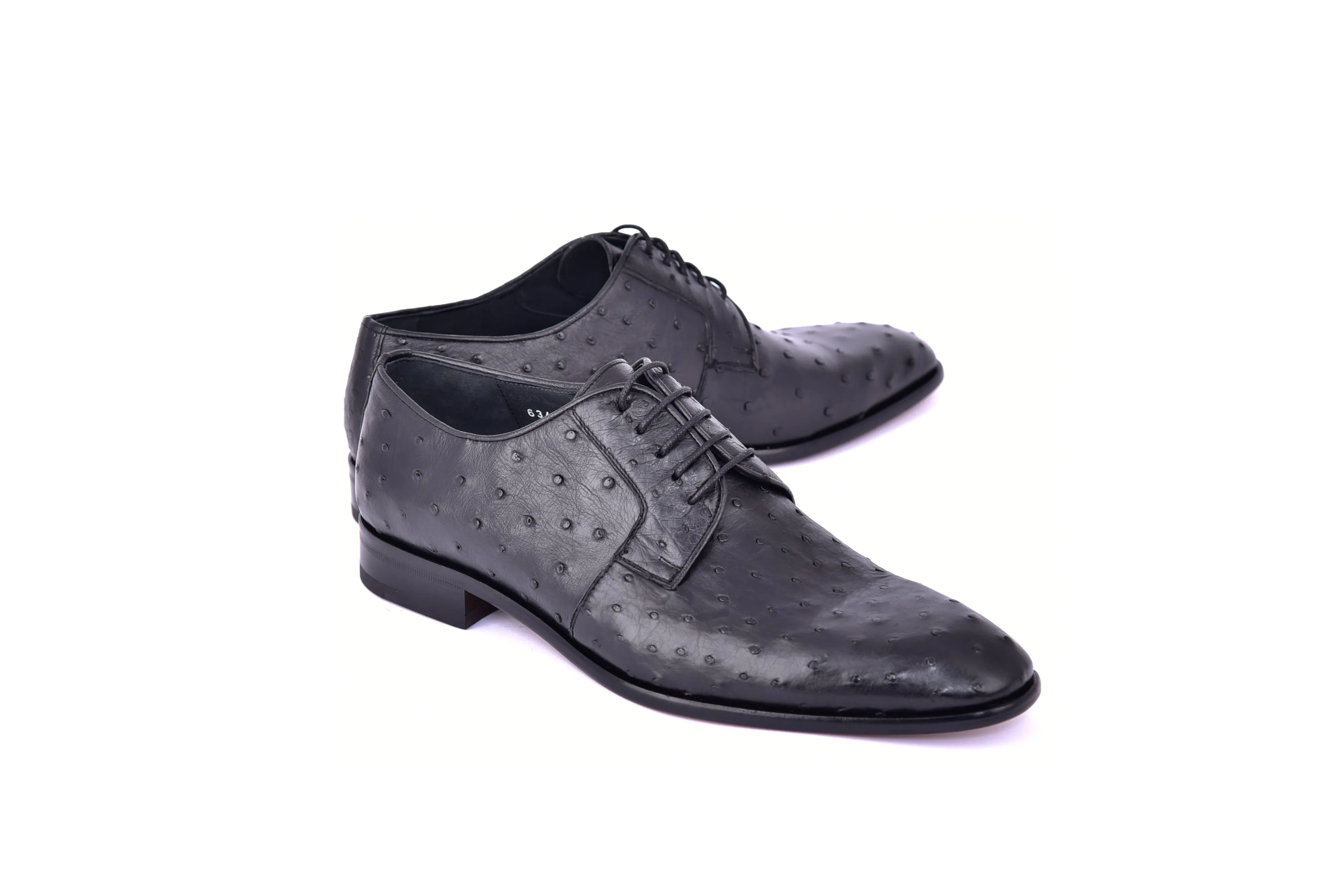 C01502-6348 Genuine Ostrich Black Lace up sold by Alberto Nardoni