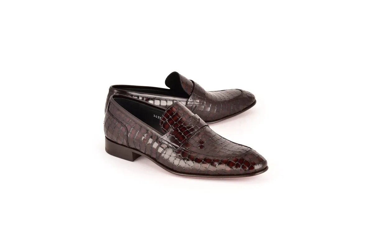 C01701-3470C Croco Leather Brown sold by Alberto Nardoni
