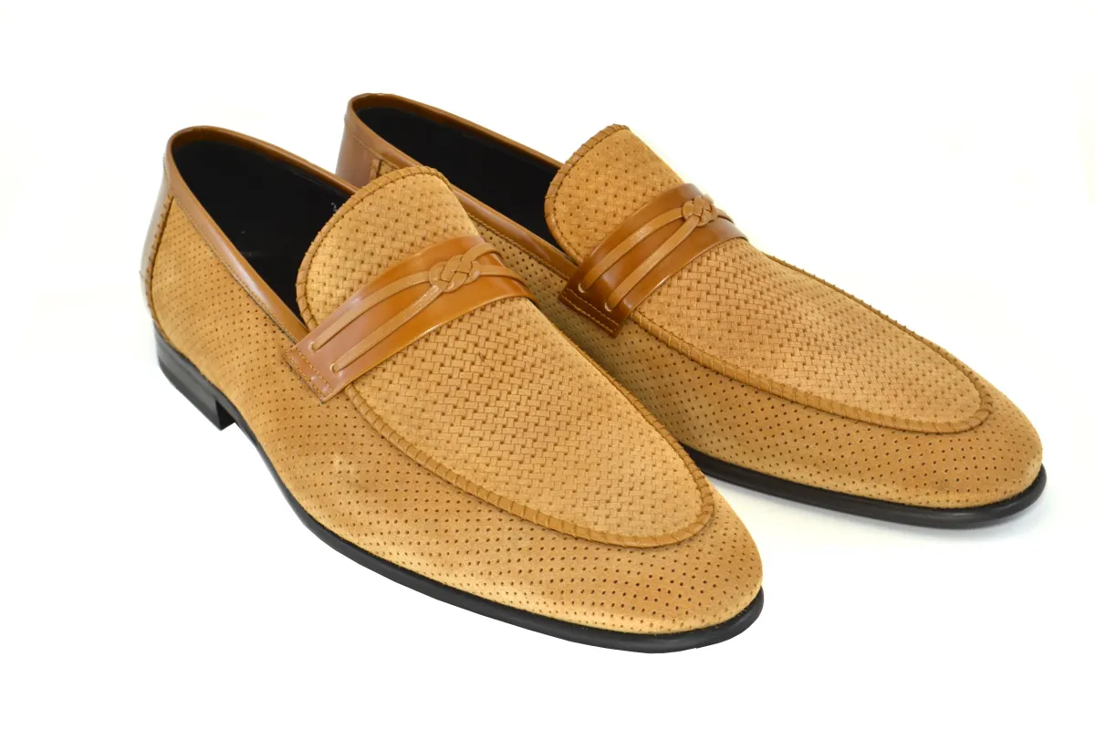 C132-3417HS- Perforated suede- Tan sold by Alberto Nardoni