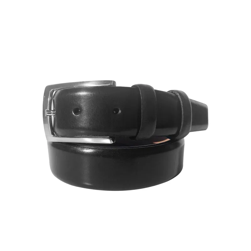 CBelt -1547 Plain Leather Belt - Black made by Alberto Nardoni