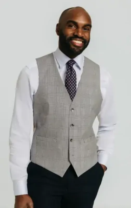 Heirloom Heritage Grey Check Vest sold by Alberto Nardoni