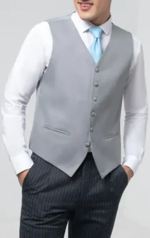 Dove Grey Single Breasted Morning Suit Vest sold by Alberto Nardoni