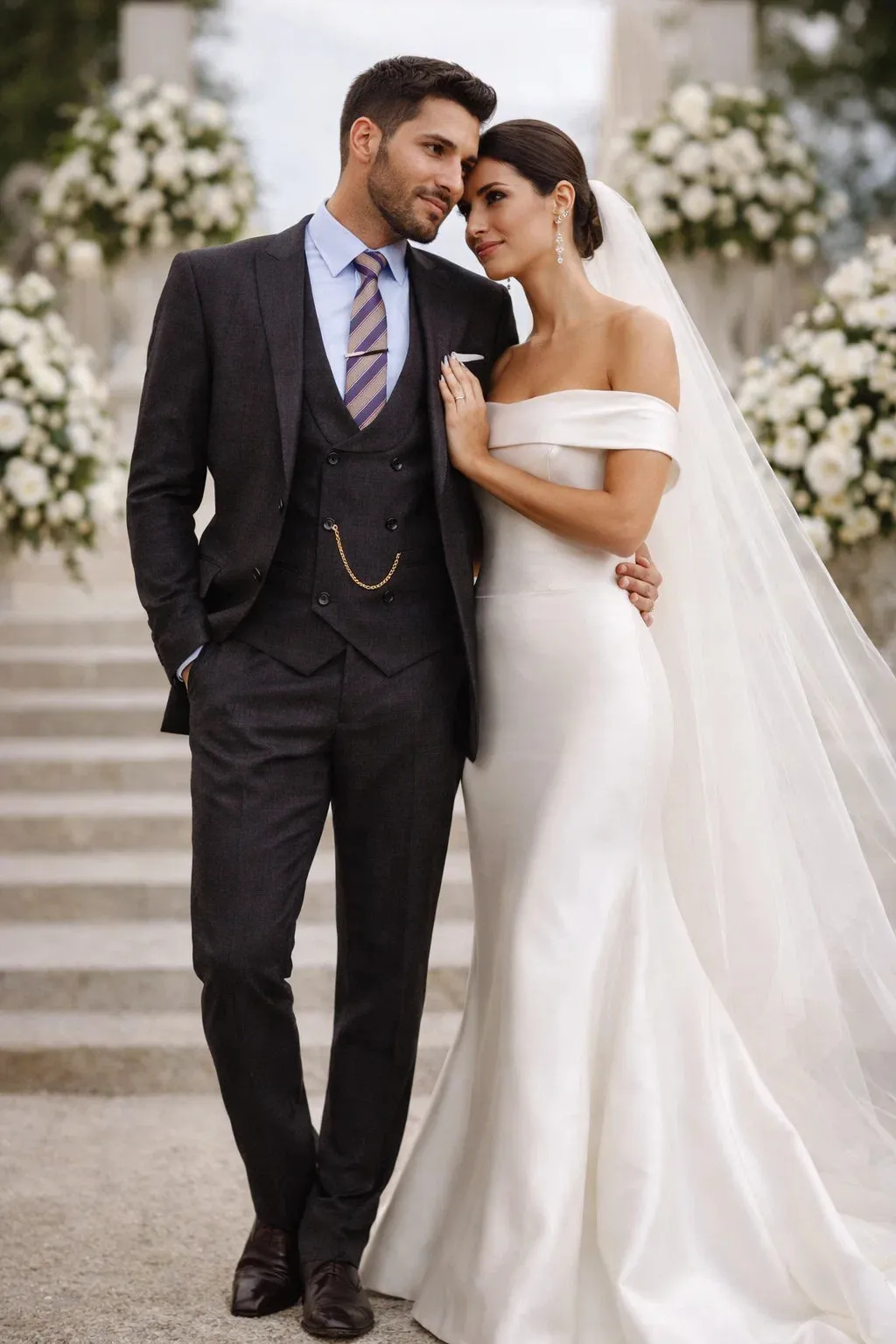 Mens Two Button Vintage Style Slim Fit Vested Plaid Black Suit sold by Alberto Nardoni product image thumbnail 3