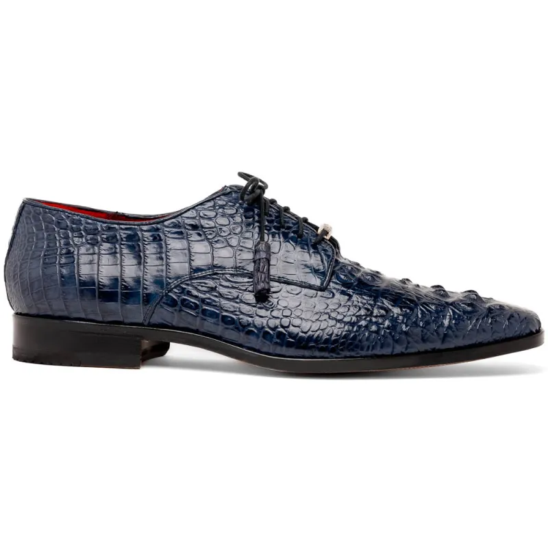 Marco Di Milano Nilo Navy Nile Crocodile Derby Shoe sold by Alberto Nardoni