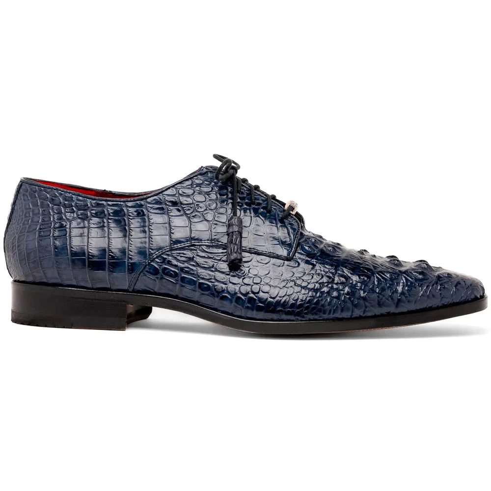 Marco Di Milano Nilo Navy Nile Crocodile Derby Shoe sold by Alberto Nardoni