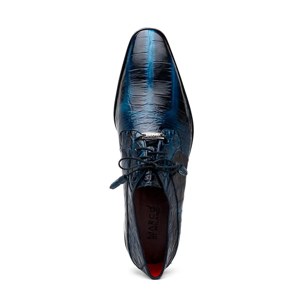 Marco Di Milano Fitipaldi Rustic Blue Alligator Derby Shoe sold by Alberto Nardoni product image thumbnail 2