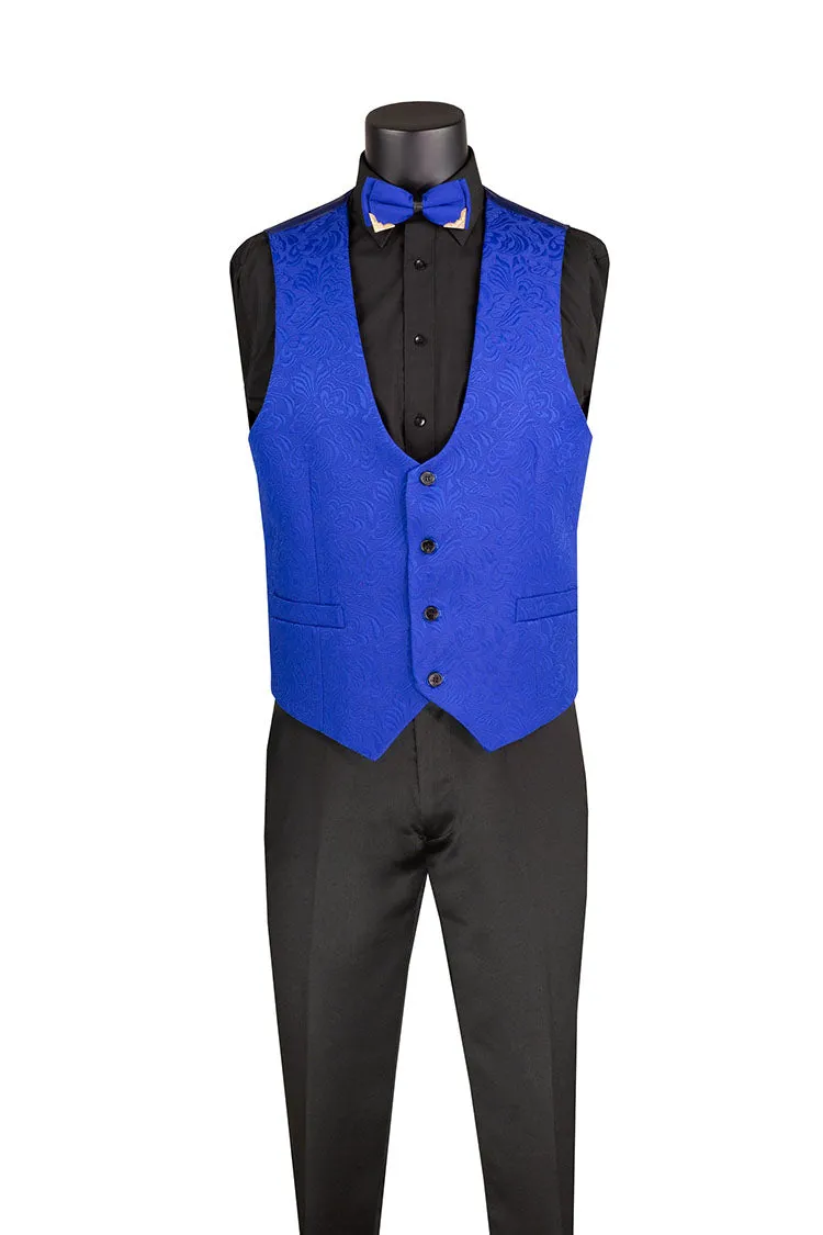Slim Fit Tuxedo 3 Piece with Jacquard Pattern in Royal sold by Alberto Nardoni product image thumbnail 2