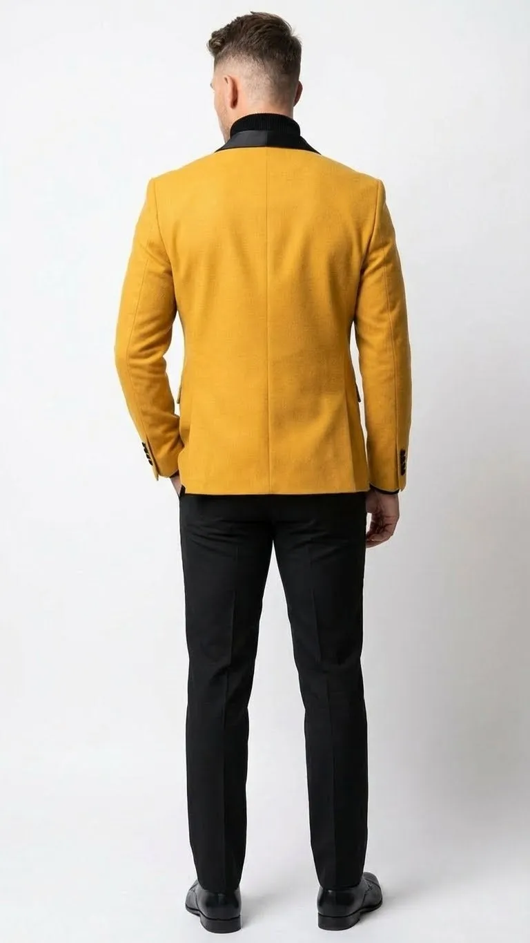 Men's Gold Shawl Lapel Blazer Tuxedo Dinner Jacket – Luxury Formal Blazer Jacket for Wedding, Party and Evening Events sold by Alberto Nardoni product image thumbnail 2