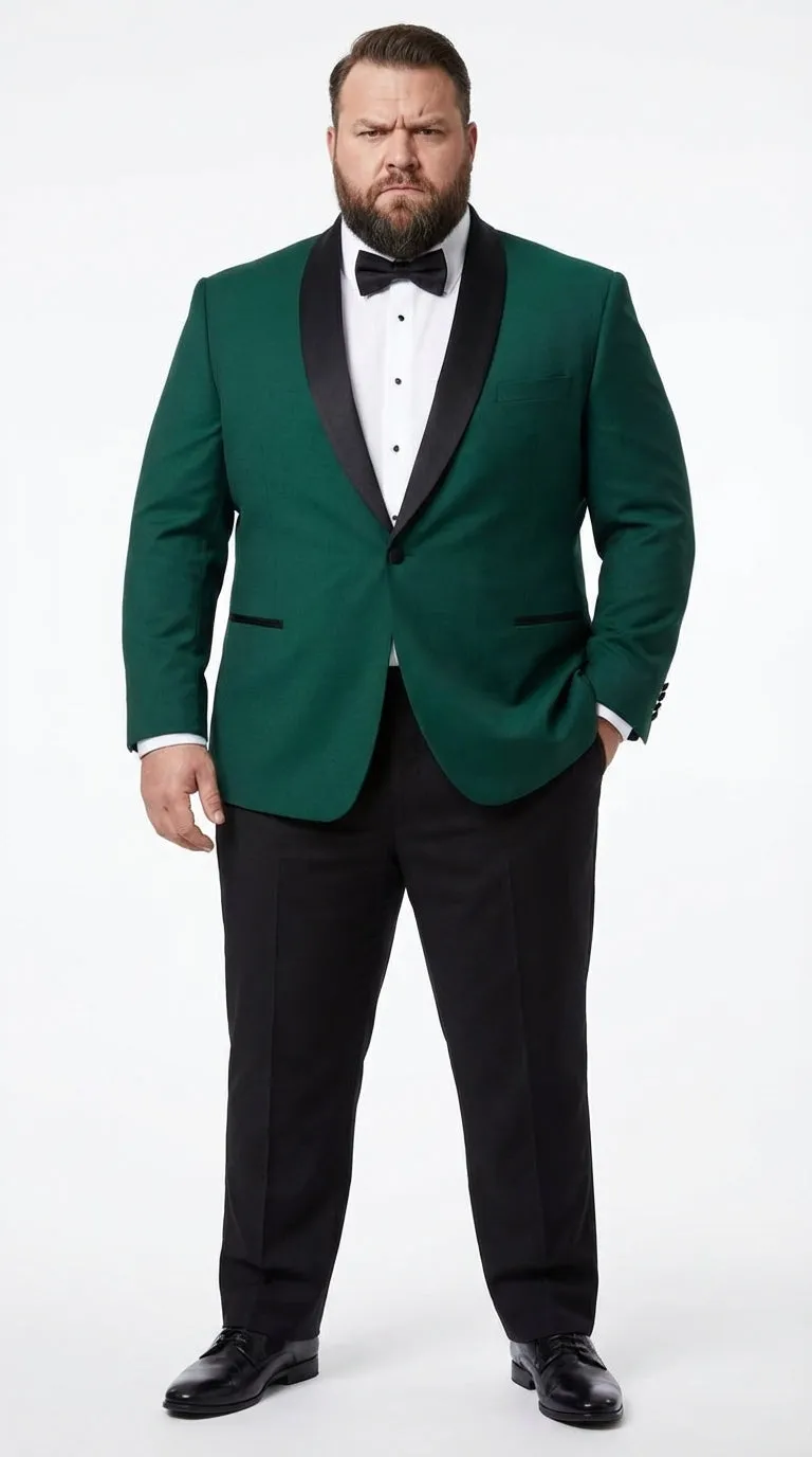 Men’s Emerald Green Tuxedo Jacket with Black Satin Shawl Lapel | Prom Dinner Blazer sold by Alberto Nardoni product image thumbnail 5