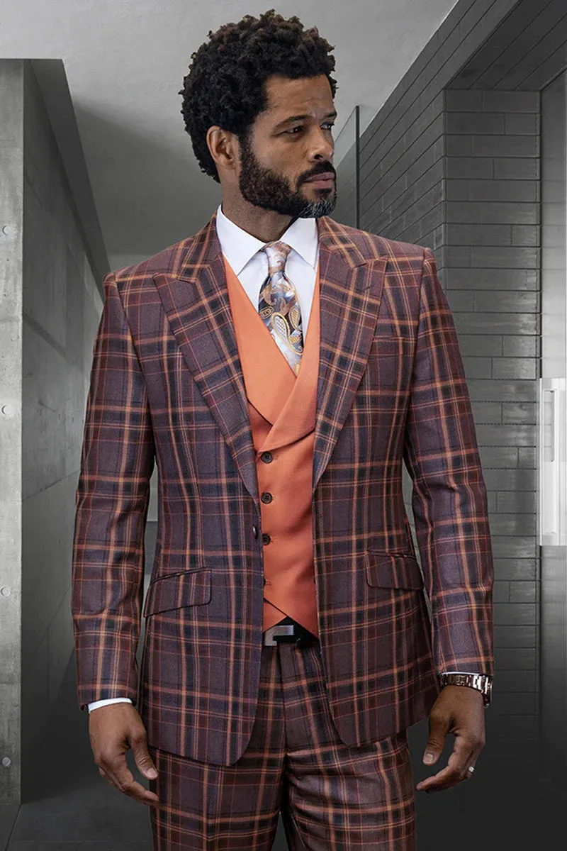 Statement Men’s 100% Wool 3-Piece Suit – Vibrant Color Contrast Modern Fit sold by Alberto Nardoni product image thumbnail 5