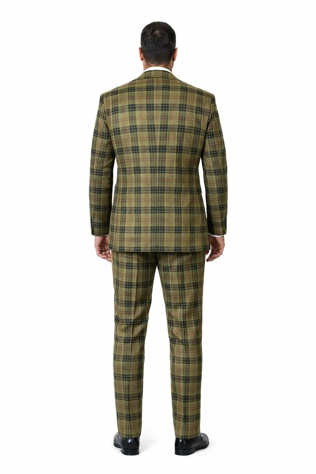 Statement Men’s 3-Piece Plaid Wool Suit – 100% Wool Modern Fit with Wide Peak Lapel sold by Alberto Nardoni product image thumbnail 2