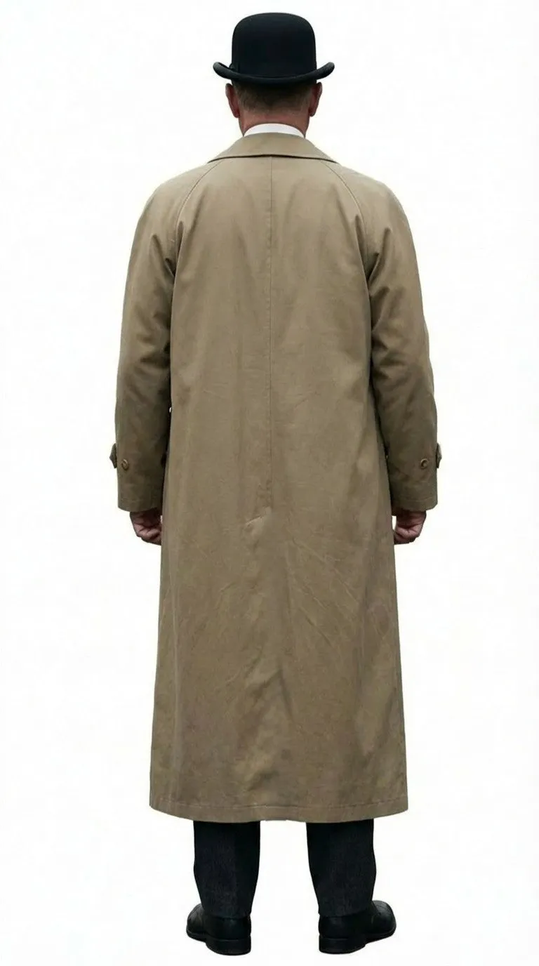 Men’s Beige Cotton Trench Coat Suit Package – Classic Long Overcoat for Formal + Suit + Hat sold by Alberto Nardoni product image thumbnail 2