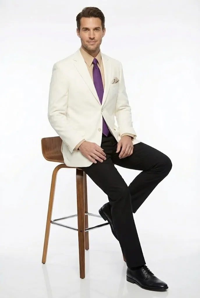 Men’s White Blazer Jacket – Classic Fit Formal Sport Coat with Gold Buttons sold by Alberto Nardoni product image thumbnail 4