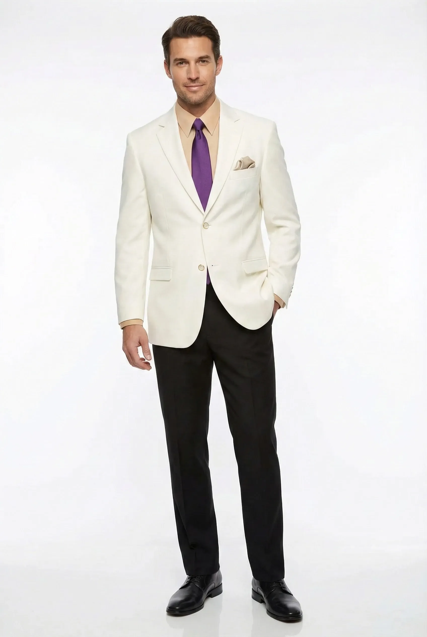 Men’s White Blazer Jacket – Classic Fit Formal Sport Coat with Gold Buttons sold by Alberto Nardoni