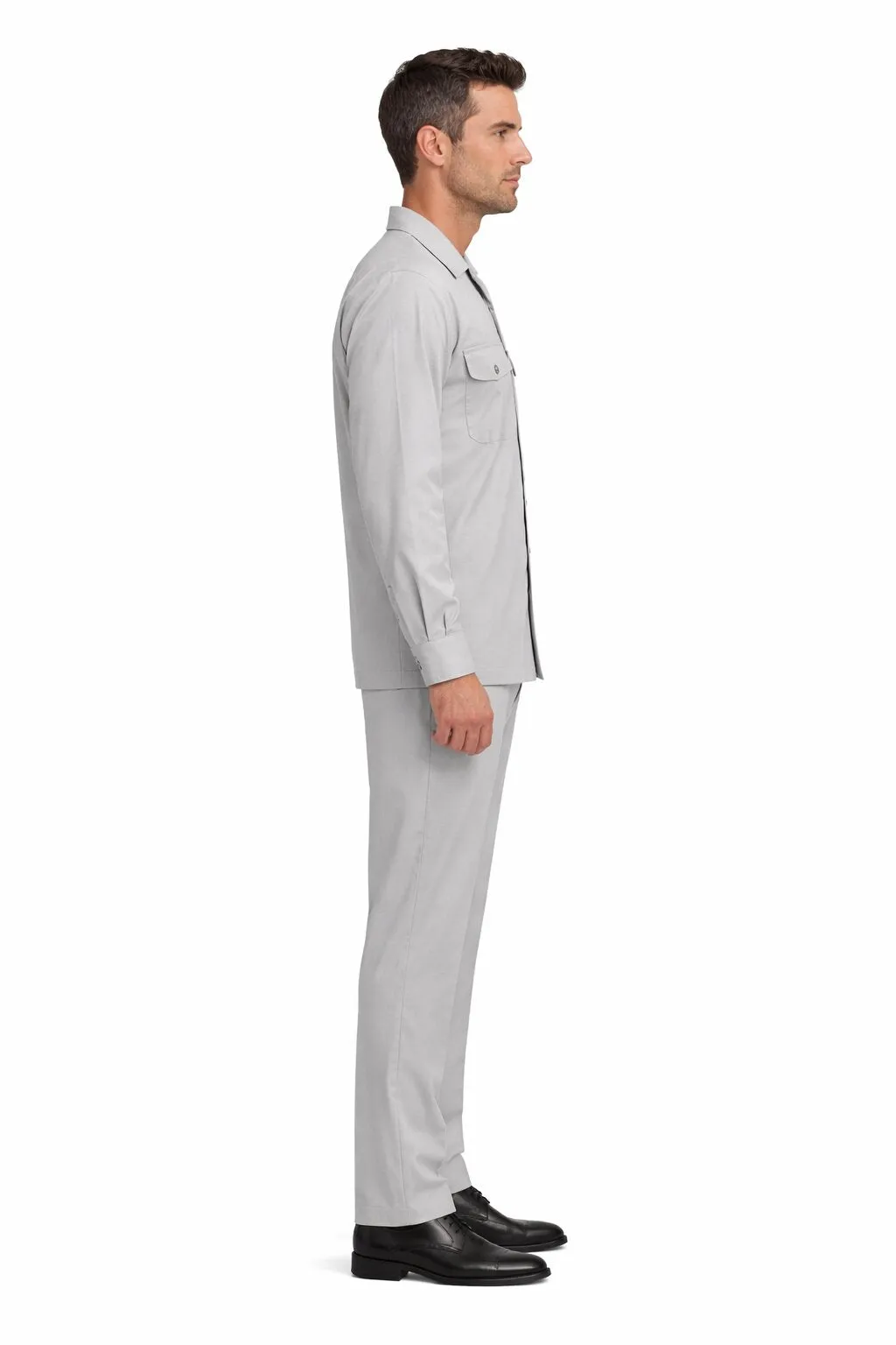 Mens Luxury Grey Wool Two-Piece Leisure Walking Suit sold by Alberto Nardoni product image thumbnail 3