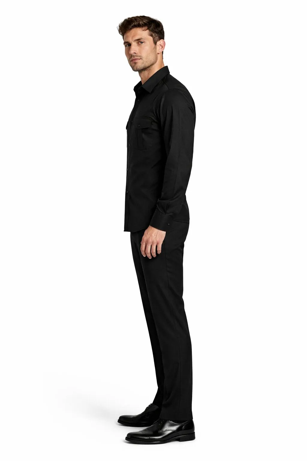 Mens Luxury Black Wool Two-Piece Leisure Walking Suit sold by Alberto Nardoni product image thumbnail 3