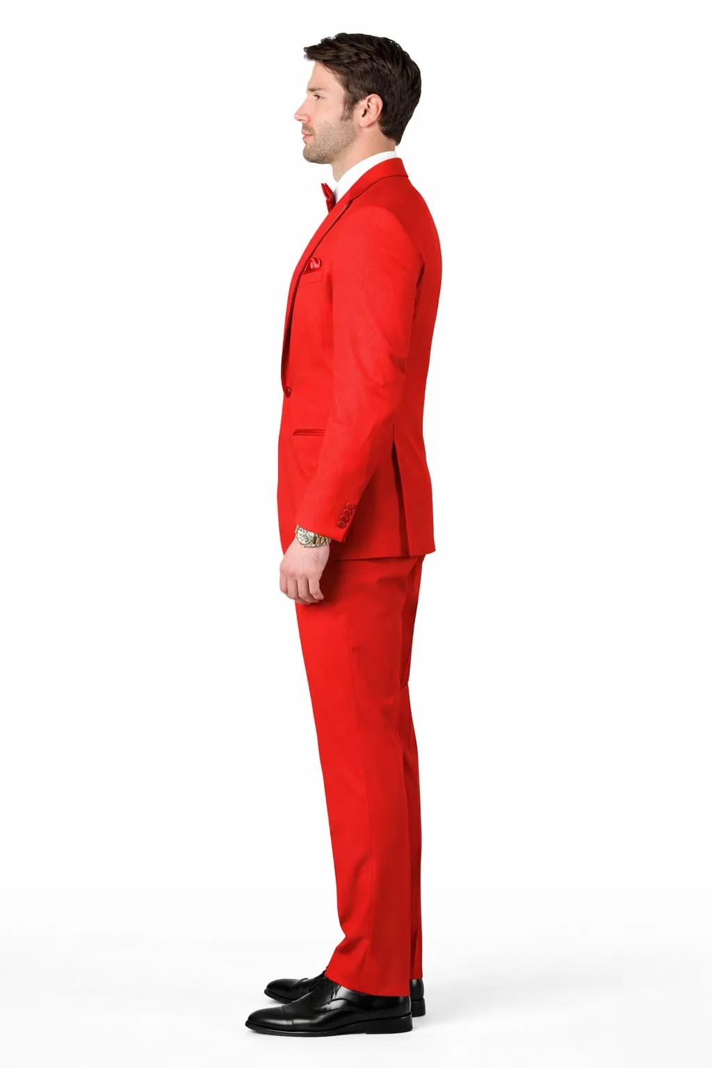 Classic Red Shawl Lapel Tuxedo for Men | 1-Button 4-Piece Suit sold by Alberto Nardoni product image thumbnail 2