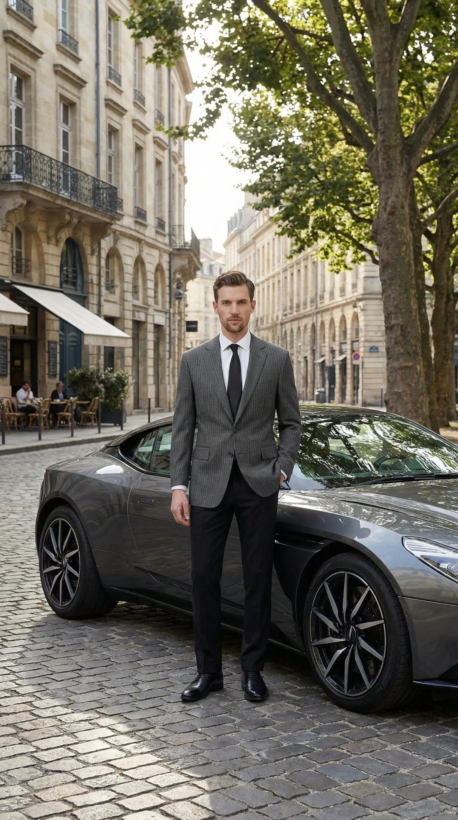 Men’s Charcoal Grey Pinstripe Blazer – Classic Tailored Formal Jacket for Business, Professional Wear Sportcoat sold by Alberto Nardoni product image thumbnail 3