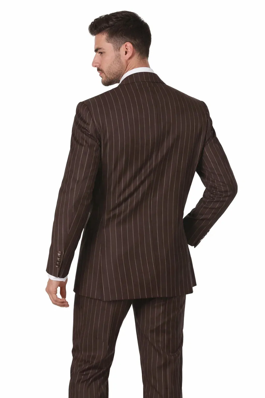 Mens Vintage Brown Pinstripe 3-Piece Gangster Suit sold by Alberto Nardoni product image thumbnail 3