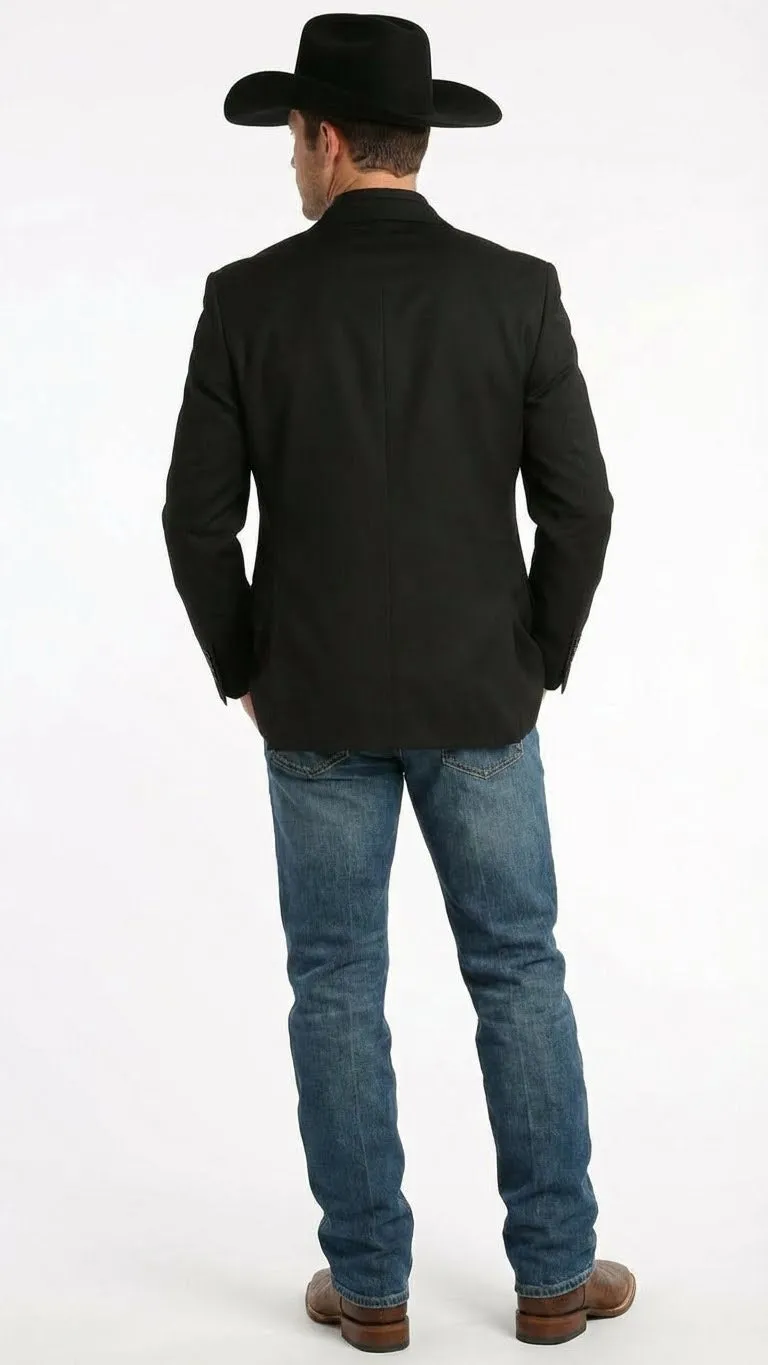 Mens Black Western Blazer Jacket, Classic Cowboy Style Sport Coat for Casual Formal Wear with Jeans sold by Alberto Nardoni product image thumbnail 2